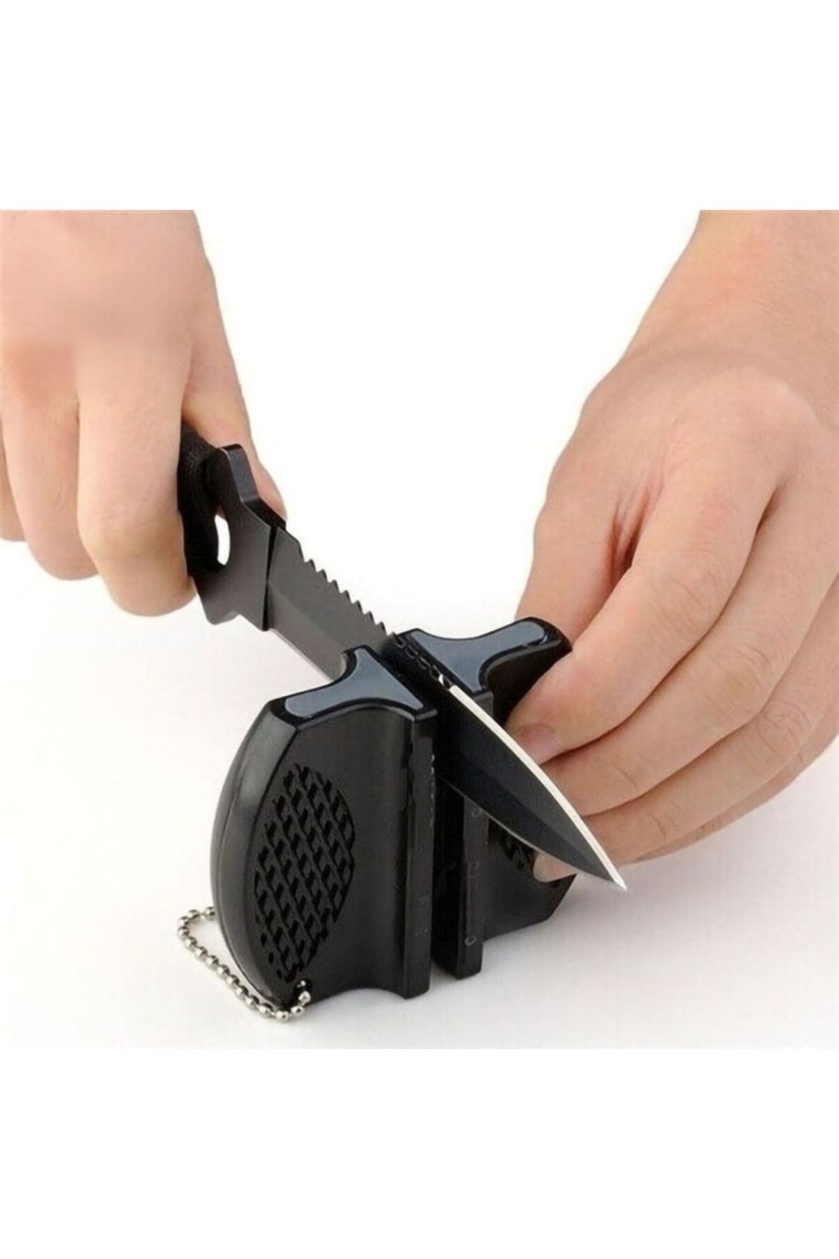 varioshop-VarioShop® Knife Sharpener, 2 Sharpening Levels, Portable, 7 x 6 cm, Black 9