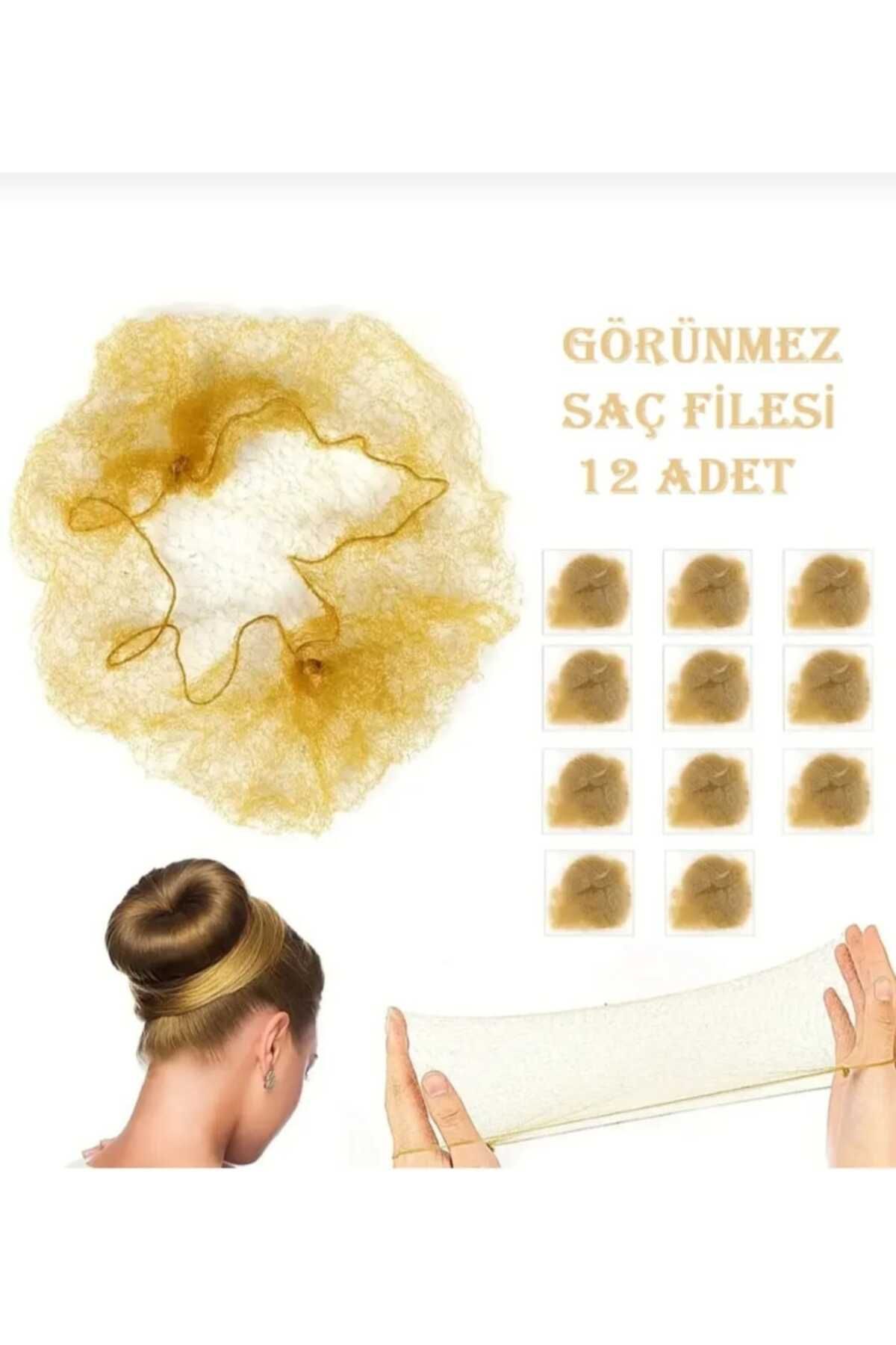 SEVRU Saç Filesi Görünmez 12 Adet Bale Dans Topuz Görünmez Saç Filesi