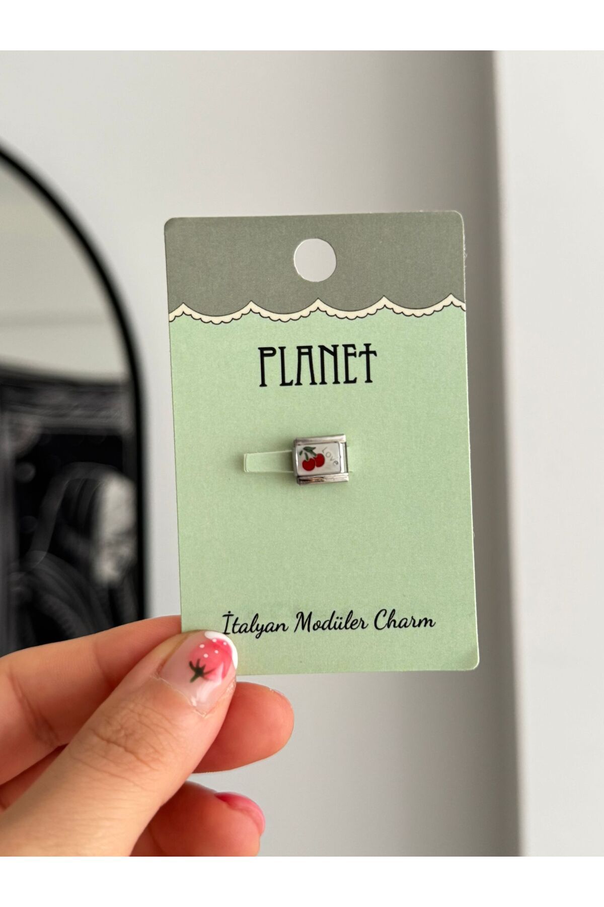 Planet Butik Cherry Kartlı İtalyan Charm