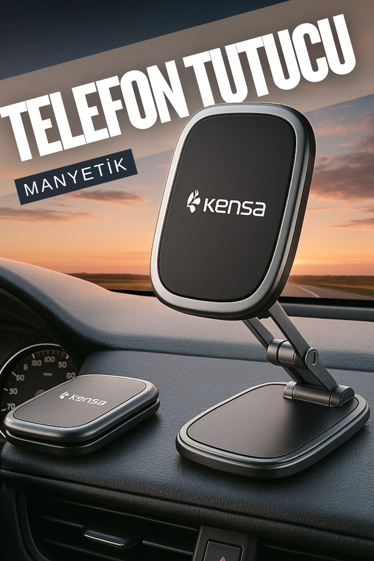 PlusOto Manyetik Mıknatıslı Ultra Güçlü Araç İçi Telefon Tutucu Tüm Telefonlara Uyumlu