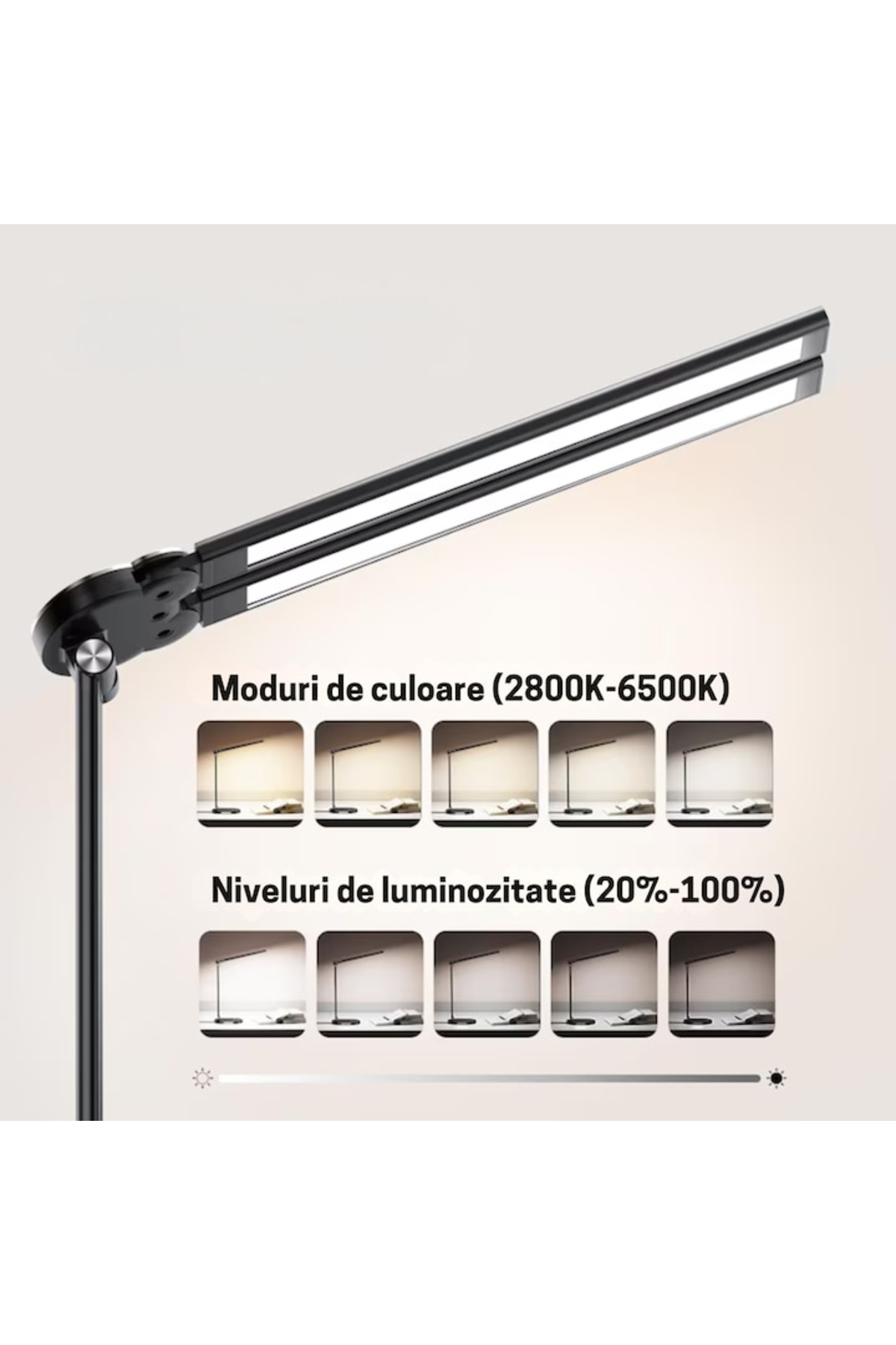 varioshop-VarioShop® LED desk lamp, adjustable height, 3 lighting modes, 10 intensity levels, 5