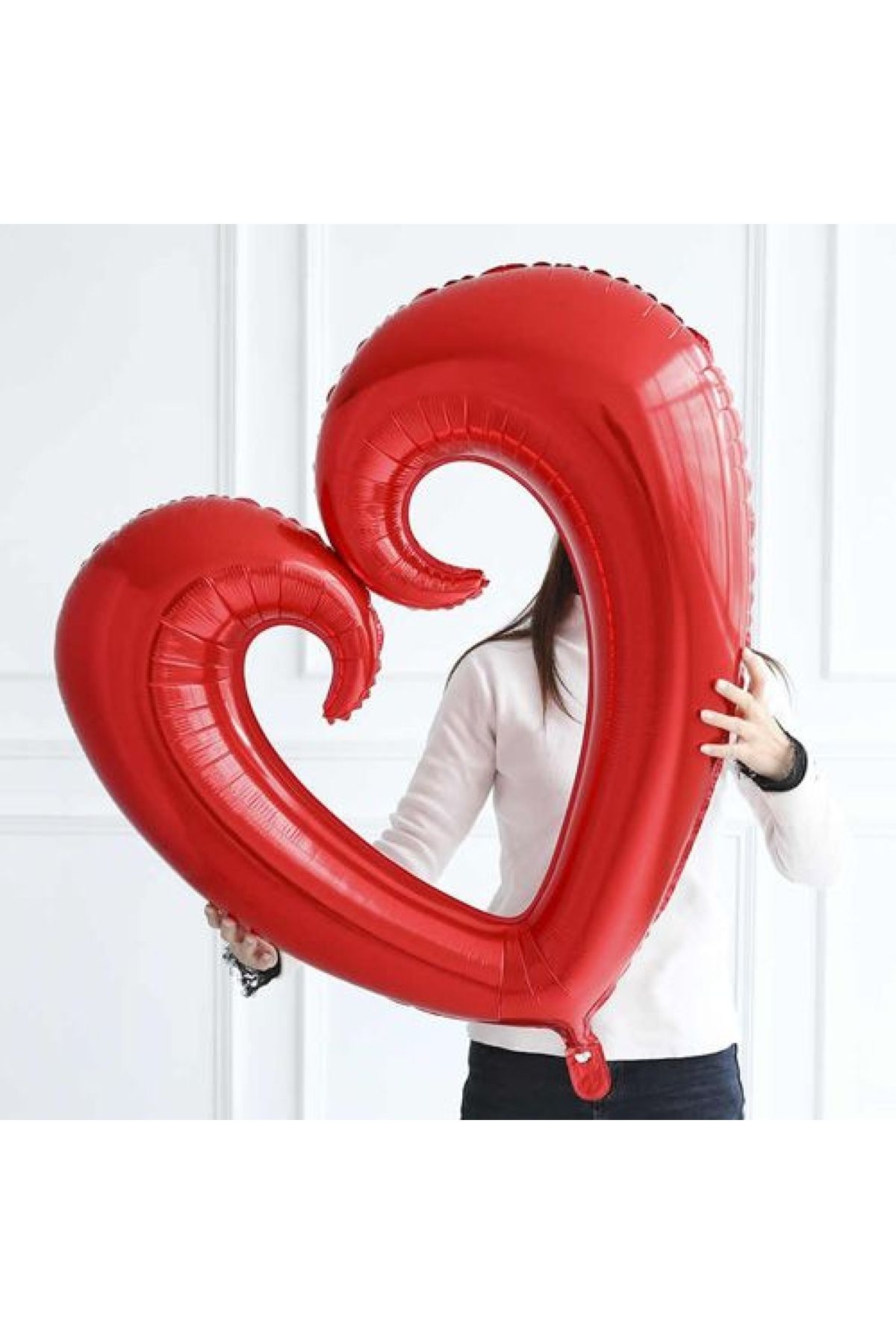 BY A.D.M 10 Adet Içi Boş Kırmızı Kalp Folyo Balon Romantik Evlilik Teklifi Sevgiliye Süpriz 100 Cm