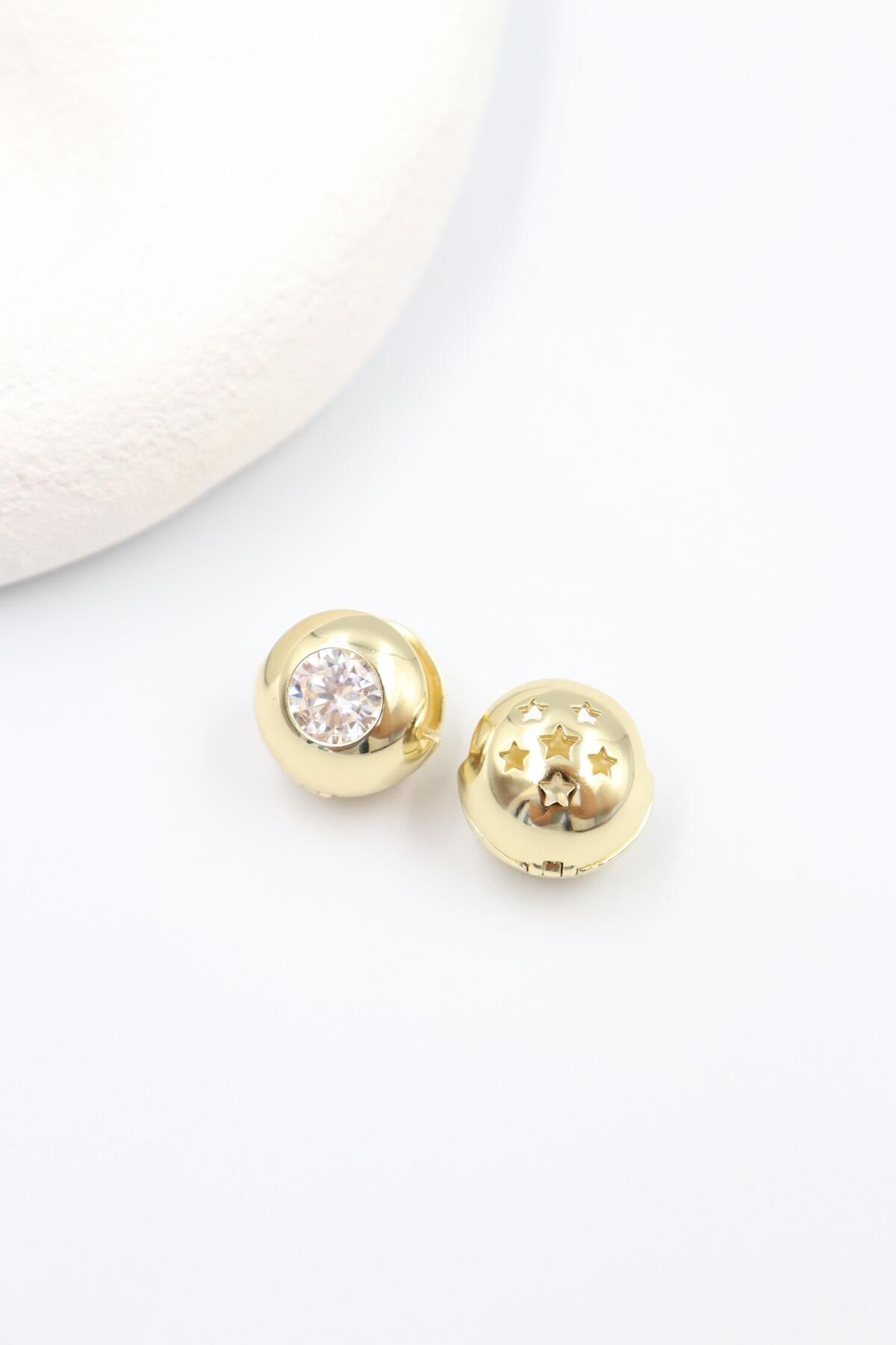 BY CANSU ACCESSORİES Castelmezzano Gold Küpe (14k)