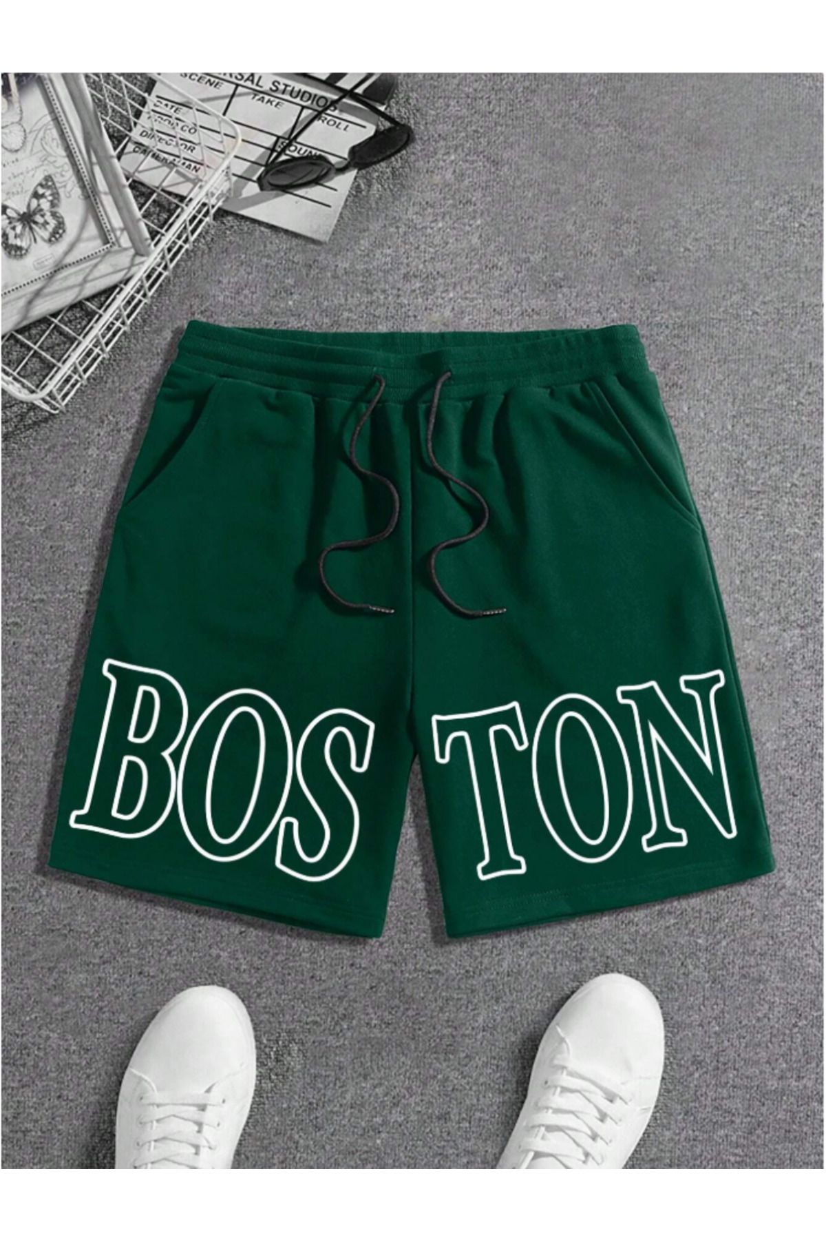 Bolders Outdoors Boston Baskılı Yeşil Renk Şort