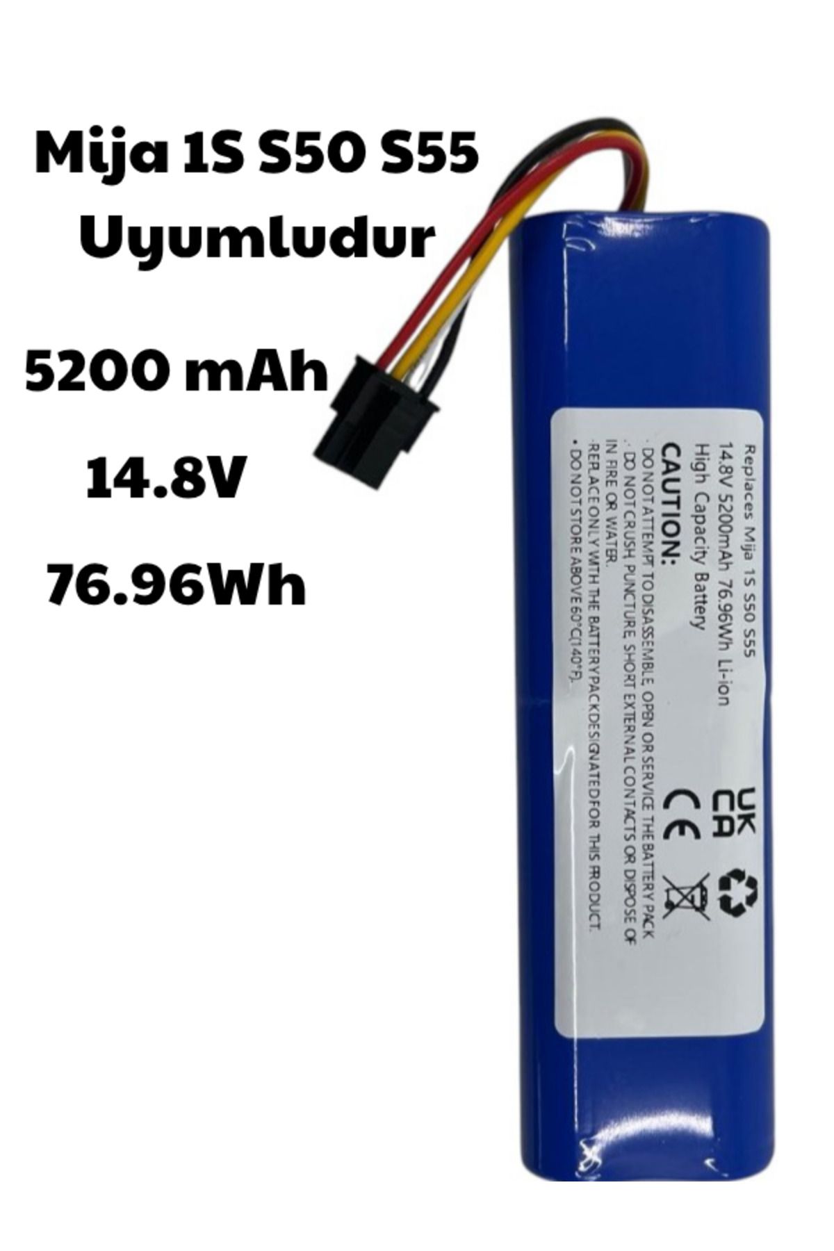TNL Mijia 1S / S50 / S55 Uyumlu 5200 mAh 14.8V Akıllı Süpürge Bataryası – Yüksek Kapasiteli Pil