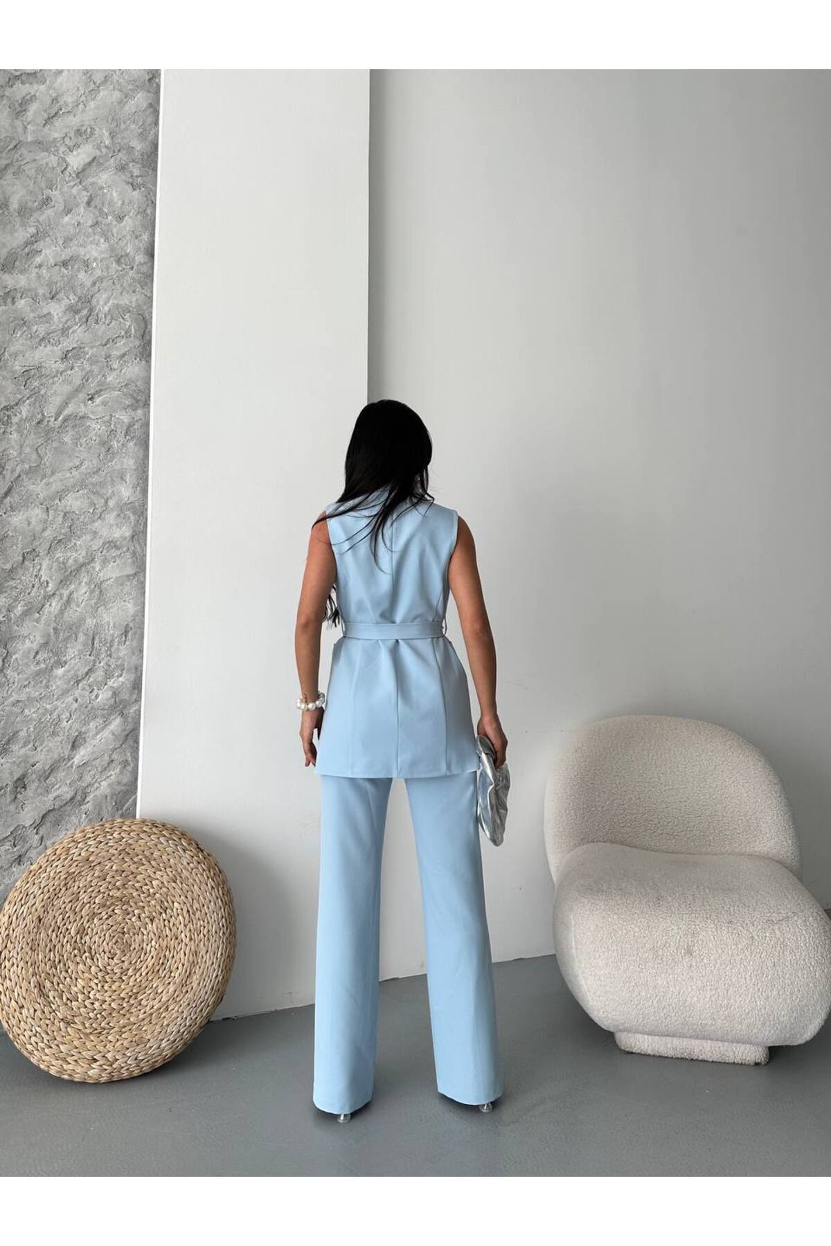 Belted Vest and Trousers Set - Görsel 8