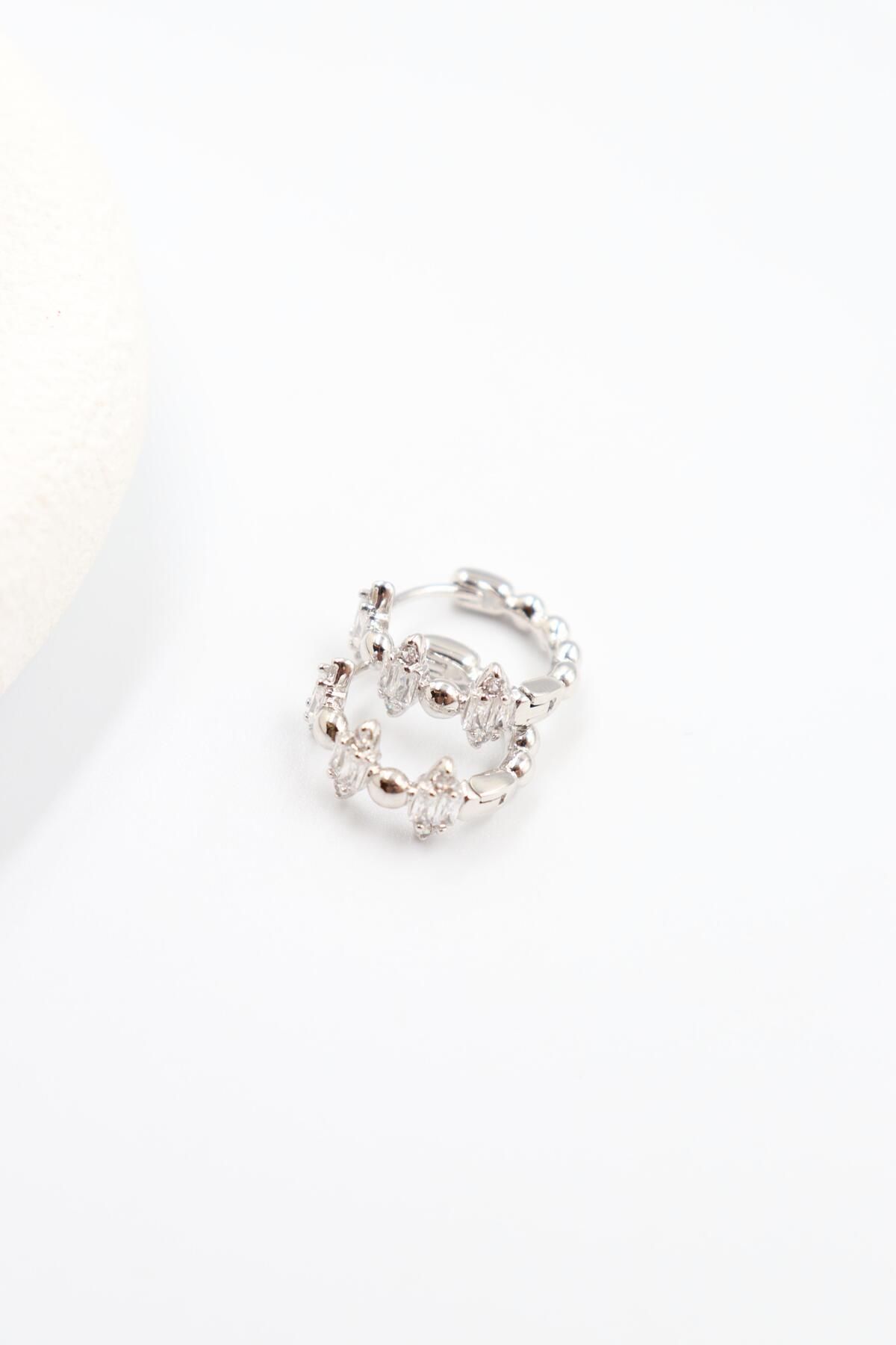 BY CANSU ACCESSORİES Maddalena Silver Küpe