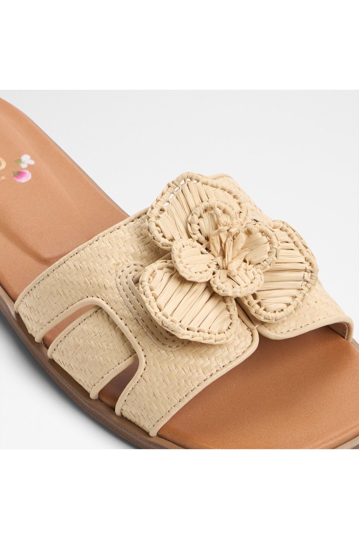 Aldo-SEAFLOWER - Γυναικεία υφασμάτινα ανοιχτό μπεζ ίσια πέδιλα χωρίς κορδόνια 7