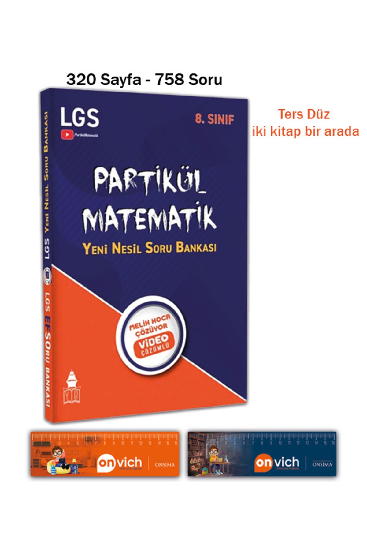 Partikül Matematik 8. Sınıf Lgs Partikül Matematik Yeni Nesil ve Efso Soru Bankası - 2 Kitap Birarada - Melih Hoca
