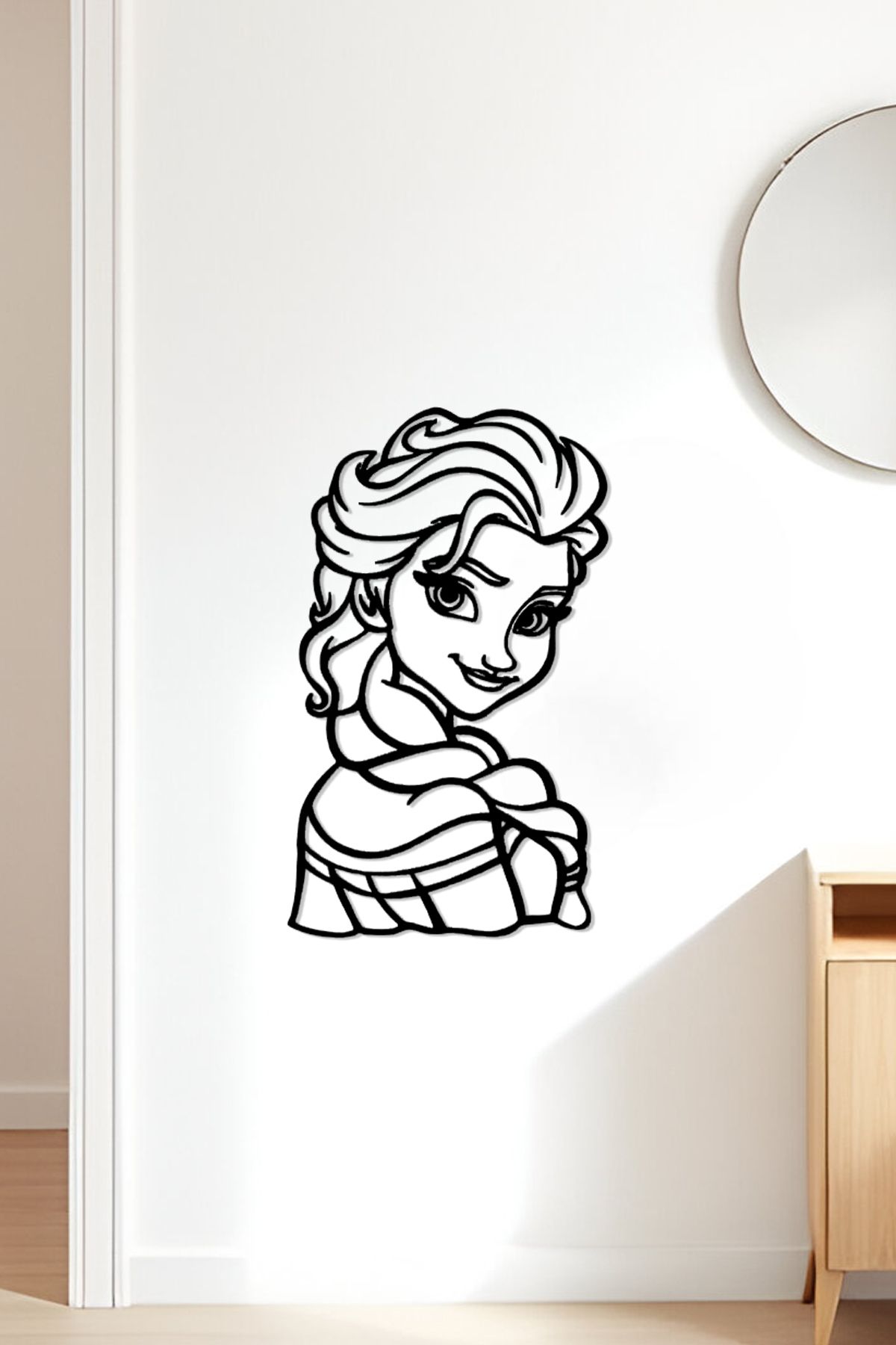 oalpo Prenses Modern Dekoratif Tablo, Dolap, Duvar ve Kapı Üzerine Uygun, 3D Baskı, 20cm