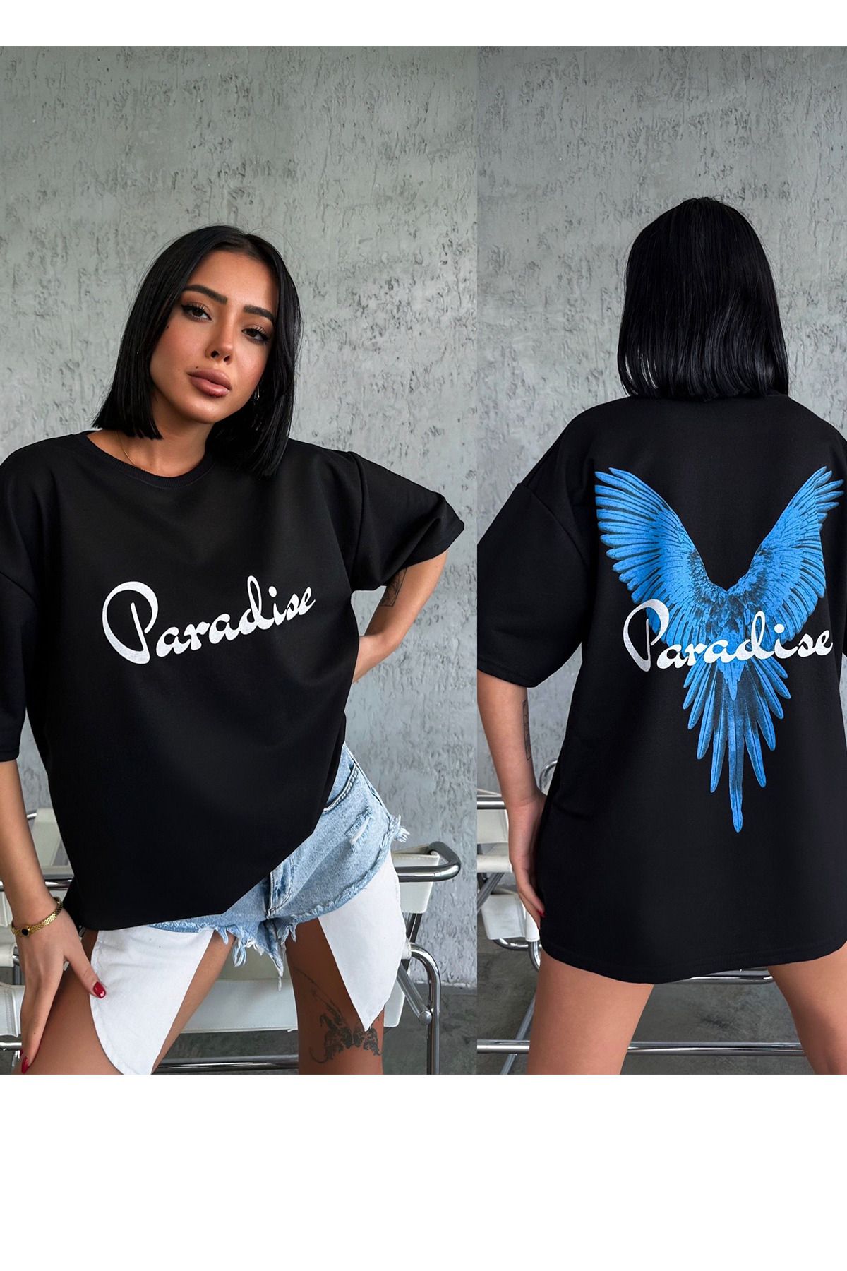 SB Moda Unisex Oversize Baskılı Sweatshirt