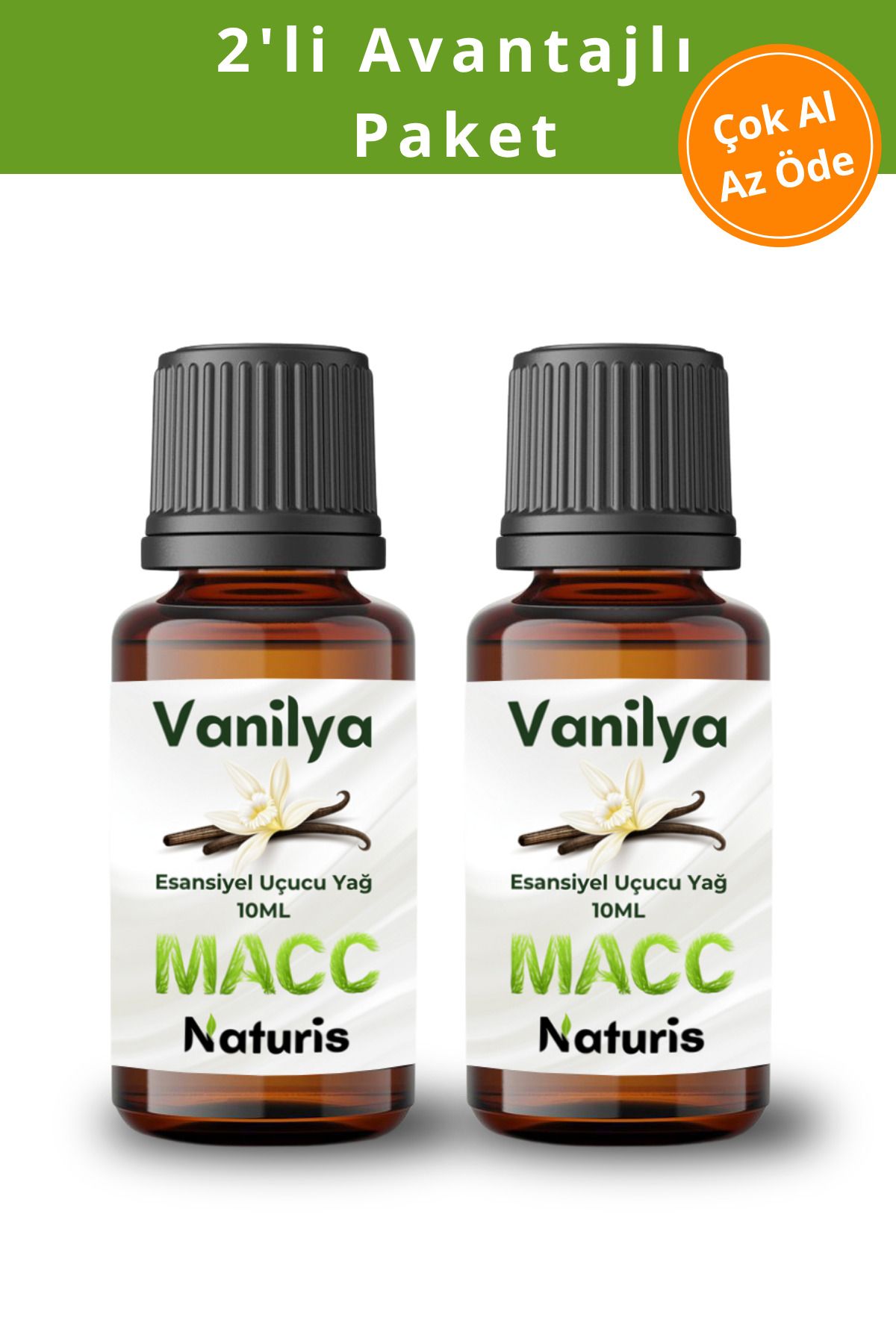MACC Naturis Favori Set Vanilya Esansiyel Uçucu Yağ Buhurdanlık Yağ Hava Nemlendirici Aroma Difüzör Kokusu Esansı