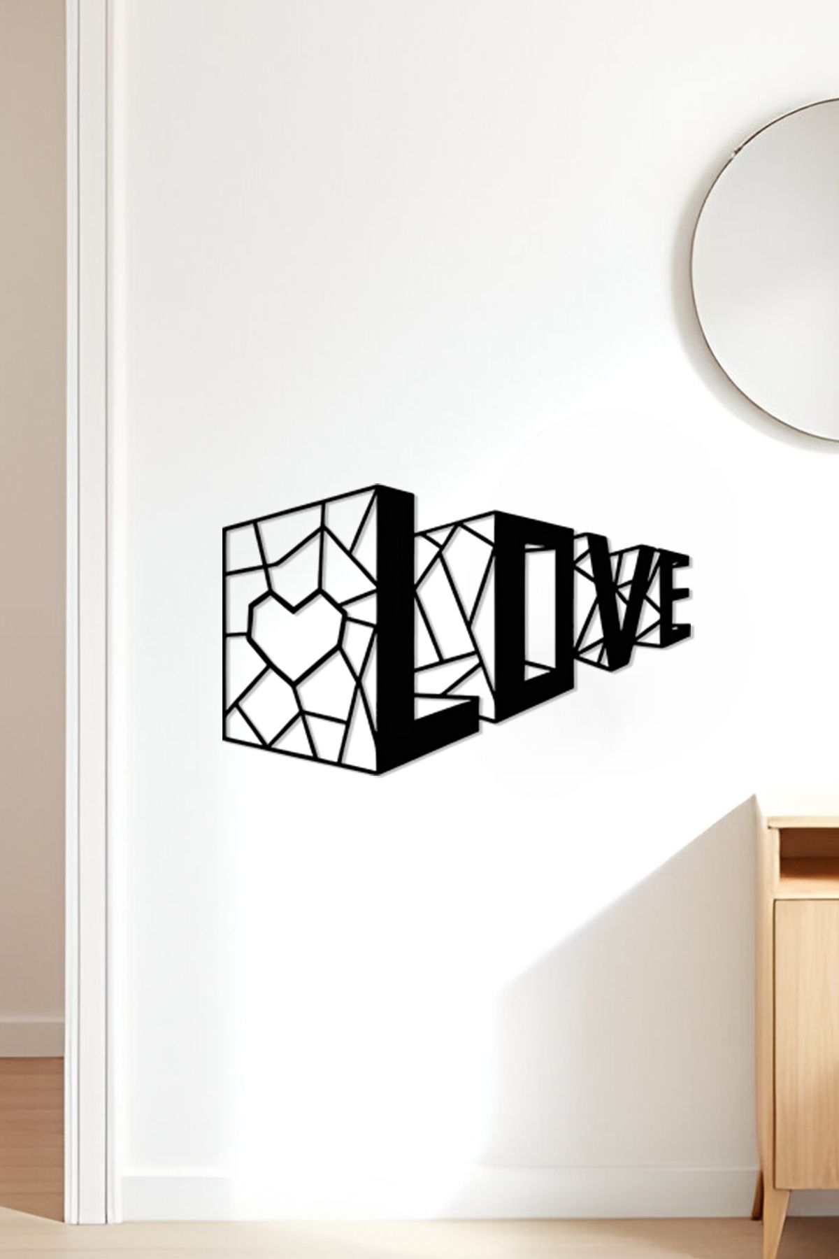 oalpo Love Modern Dekoratif Tablo, Dolap, Duvar ve Kapı Üzerine Uygun, 3D Baskı, 20cm
