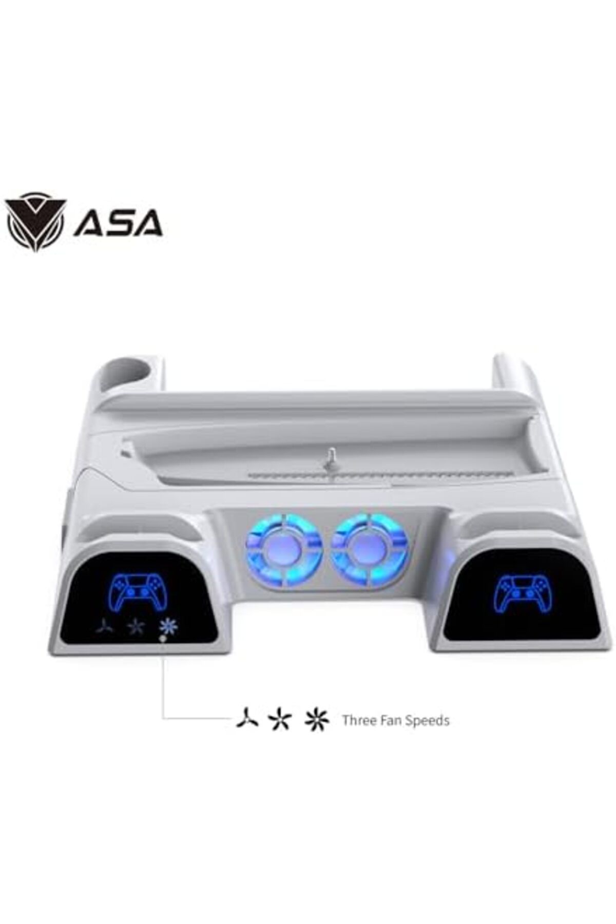 ASA-Dual Fast Charging Station For Ps5 Console With Game Storage Vertical Stand 2