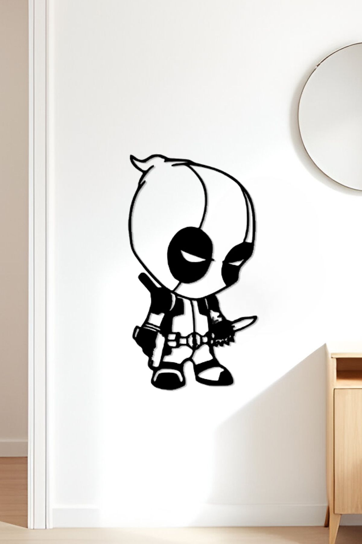 oalpo Deadpool Modern Dekoratif Tablo, Dolap, Duvar ve Kapı Üzerine Uygun, 3D Baskı, 20cm
