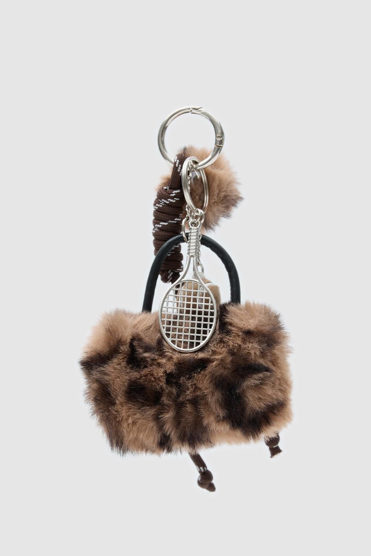 Shule Bags Peluş Çanta Charmı Leopar Desen