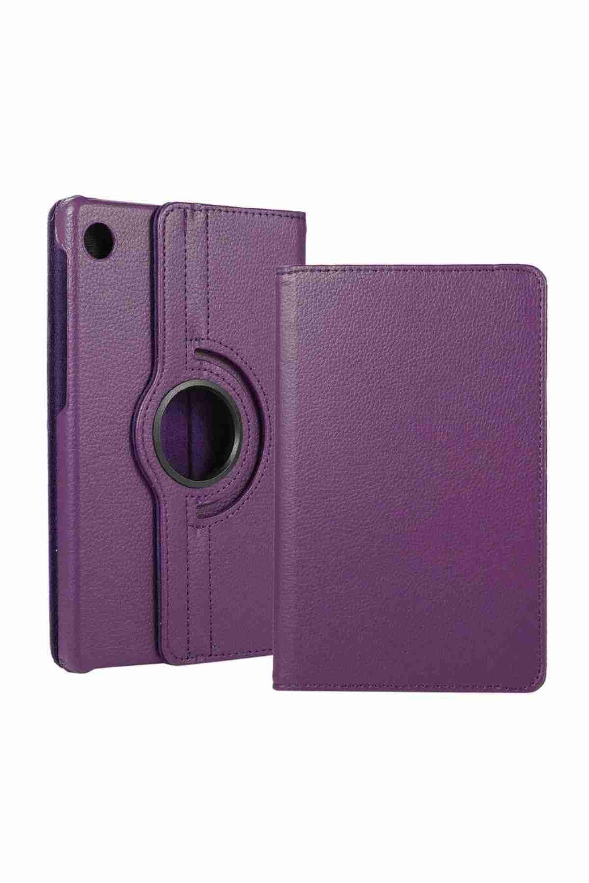 Fuchsia Tab M10 FHD Plus Uyumlu TB-X606F Standlı 360° Yatay Dikey Dönebilen Deri Tablet Kılıfı