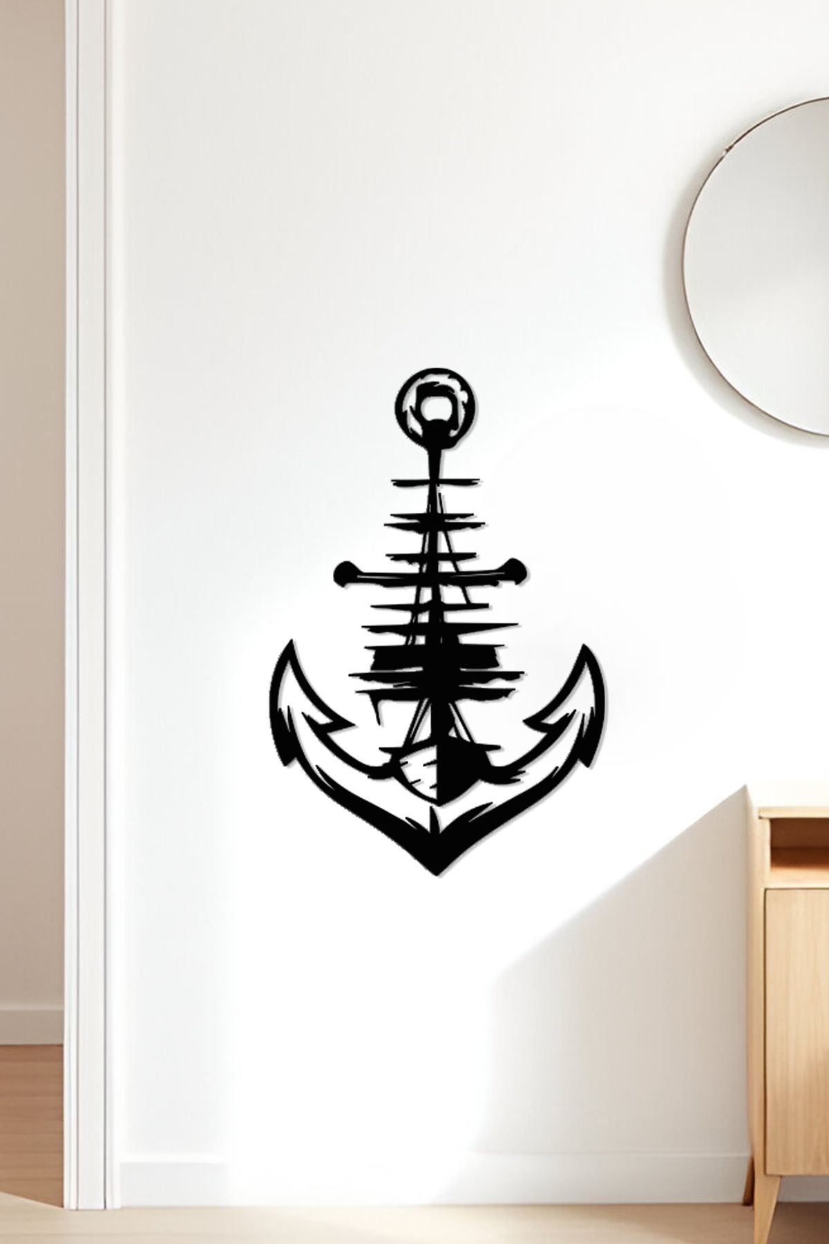 oalpo Anchor Modern Dekoratif Tablo, Dolap, Duvar ve Kapı Üzerine Uygun, 3D Baskı, 20cm