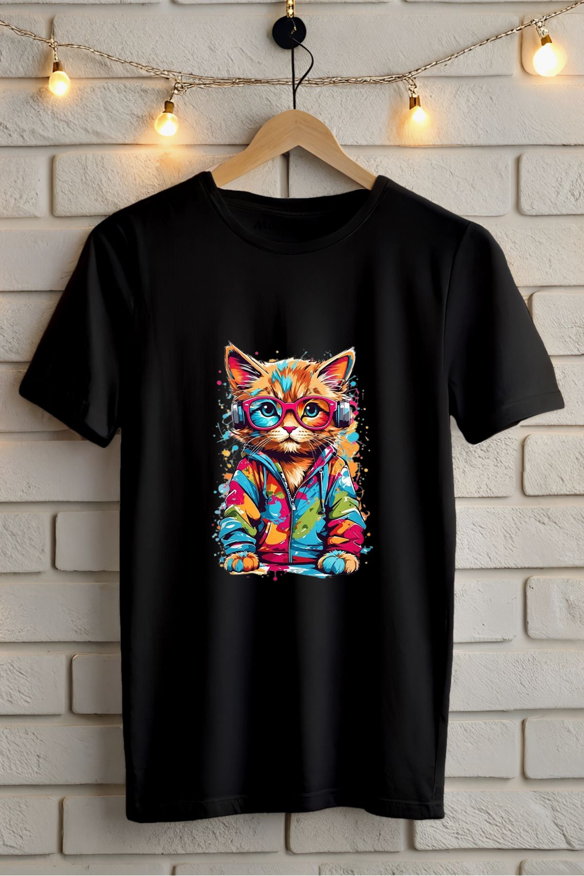 ModaSphere Kedi Baskılı Unisex Oversize Tişört