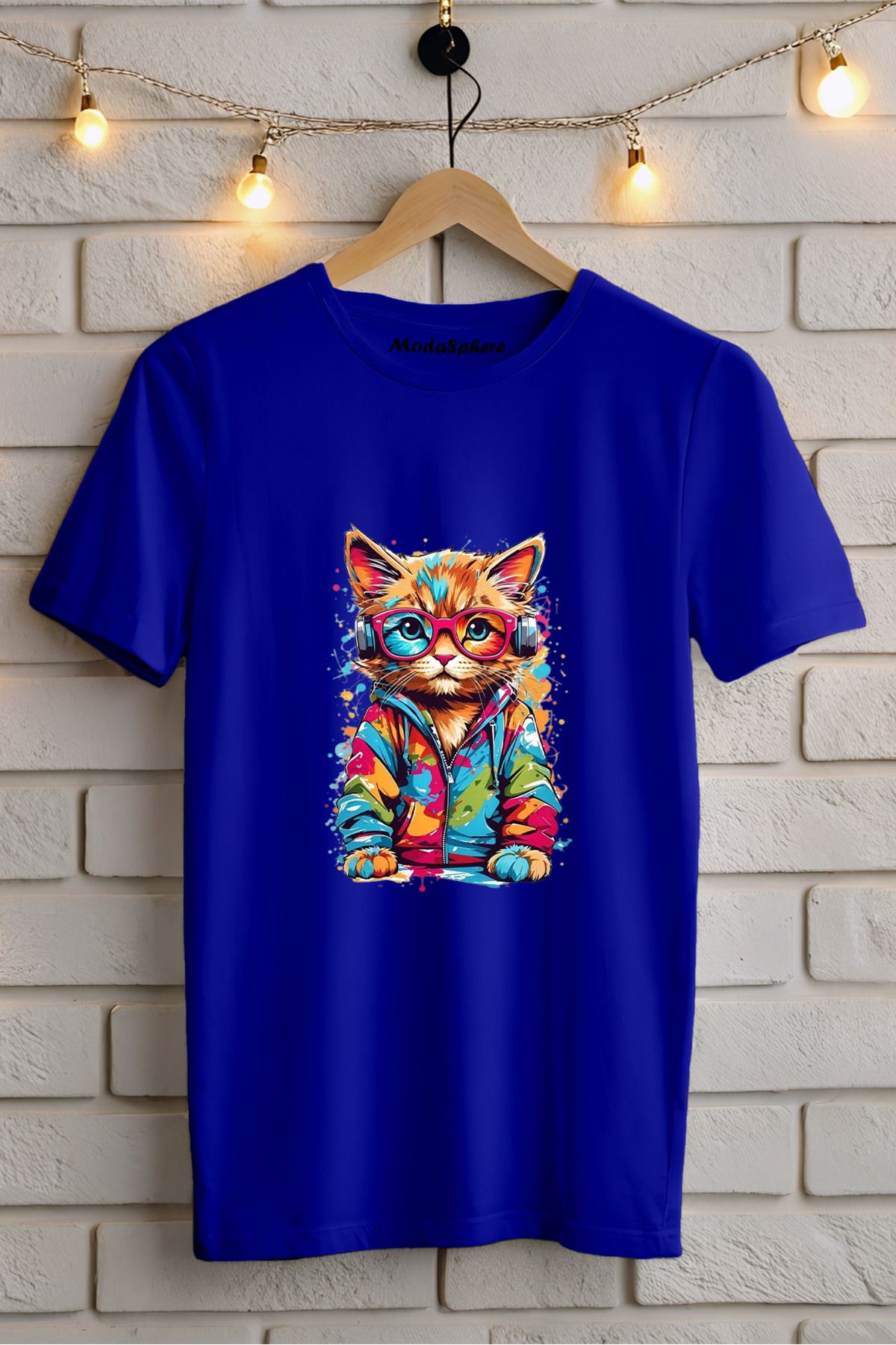 ModaSphere Kedi Baskılı Unisex Oversize Tişört