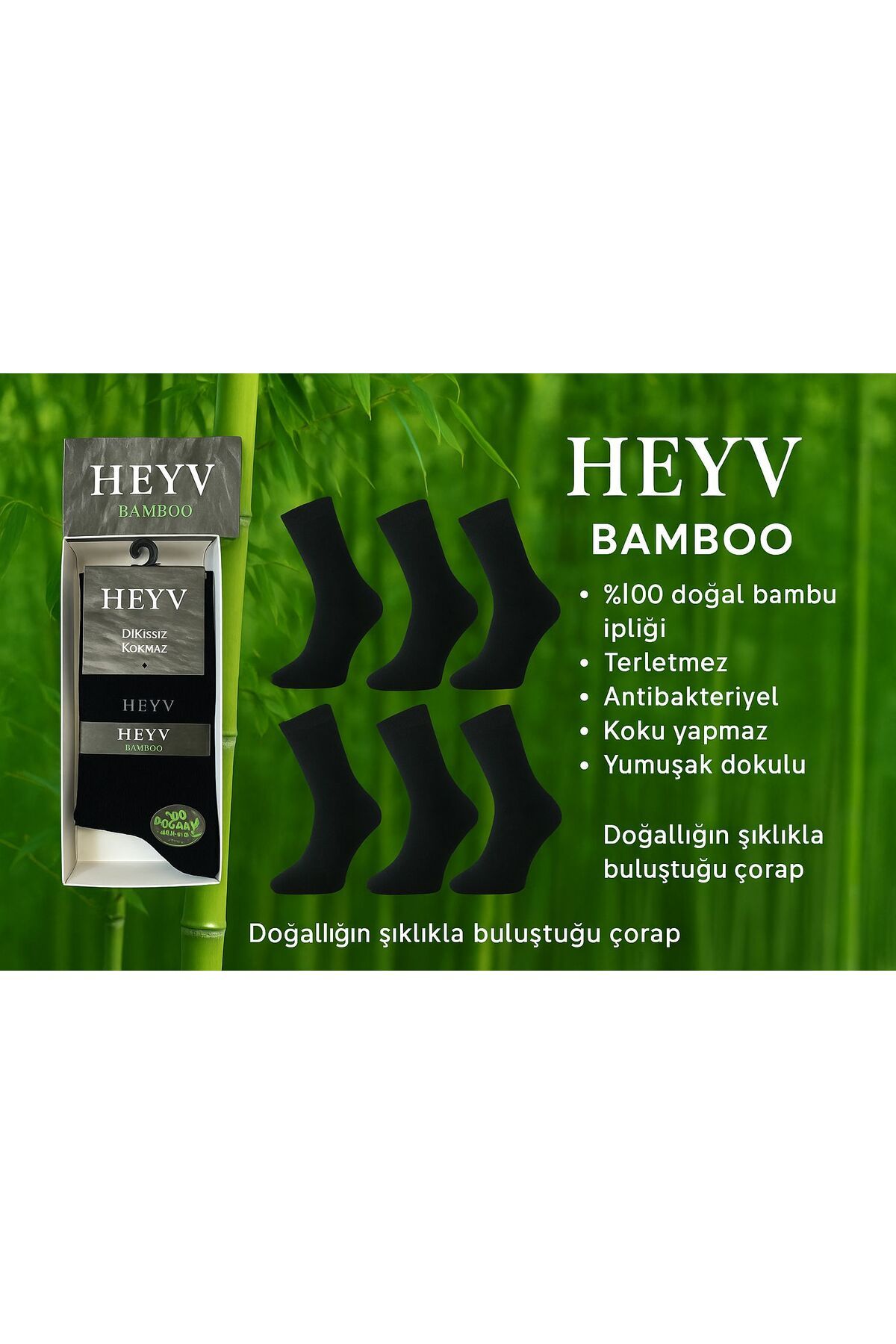 ONURCAN SOCKS Bambu Erkek Çorap 6'lı Dikişsiz Özel Kutusunda