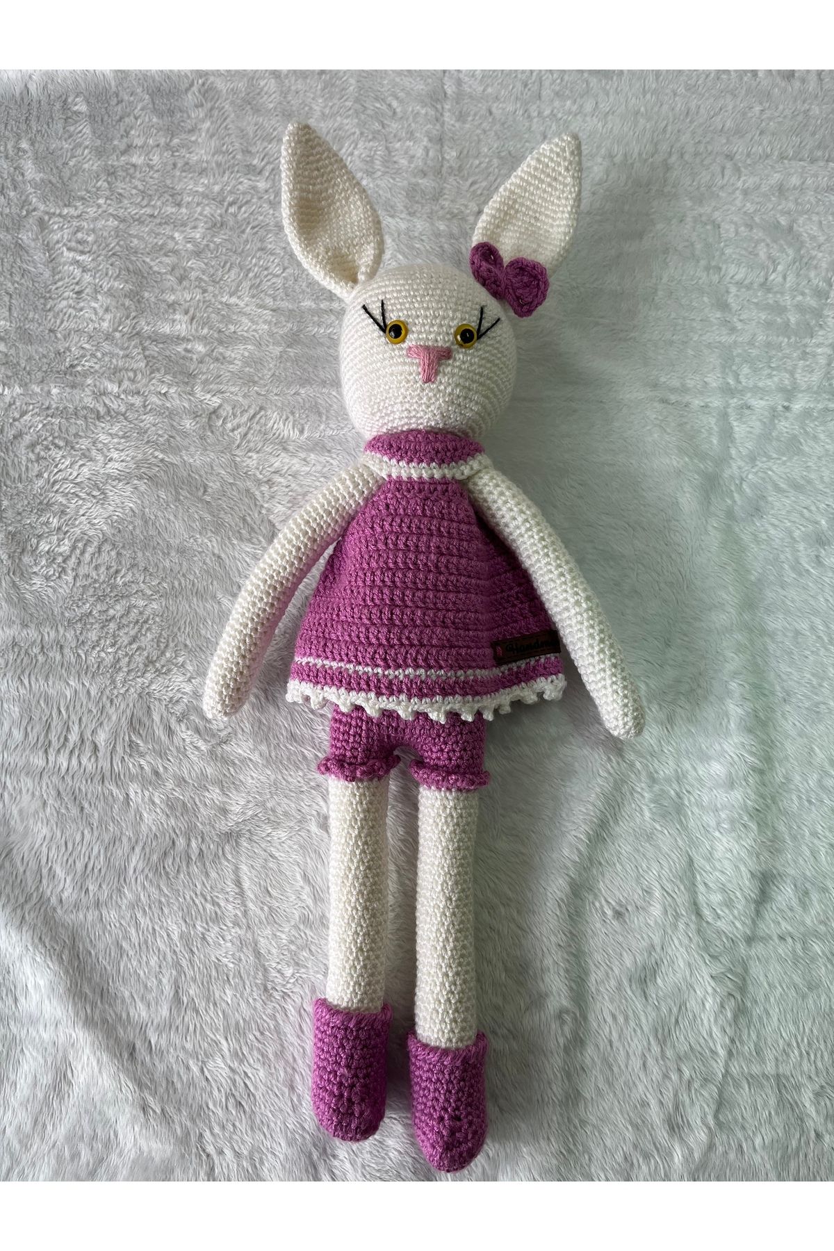 NUNU Amigurumi El Yapımı Mor Elbiseli Tavşan