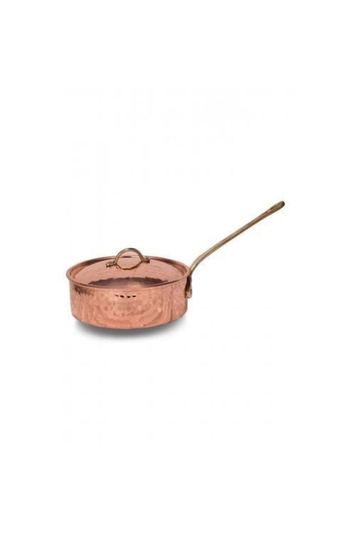 SLAINTE Karnıyarık Tencere Tek Kulp 34 Cm El Dövme Kırmızı Bakır Tencere