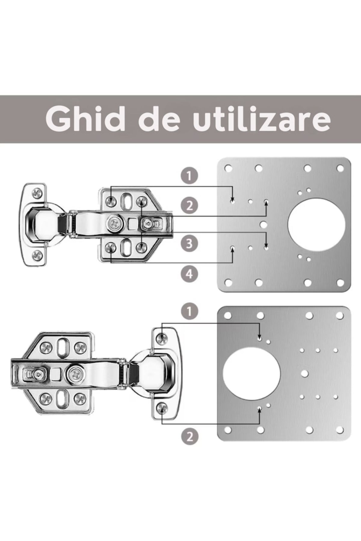 varioshop-Set of 4 VarioShop® Hinge Repair Fixing Plates, Universal Use, Easy to Install 7