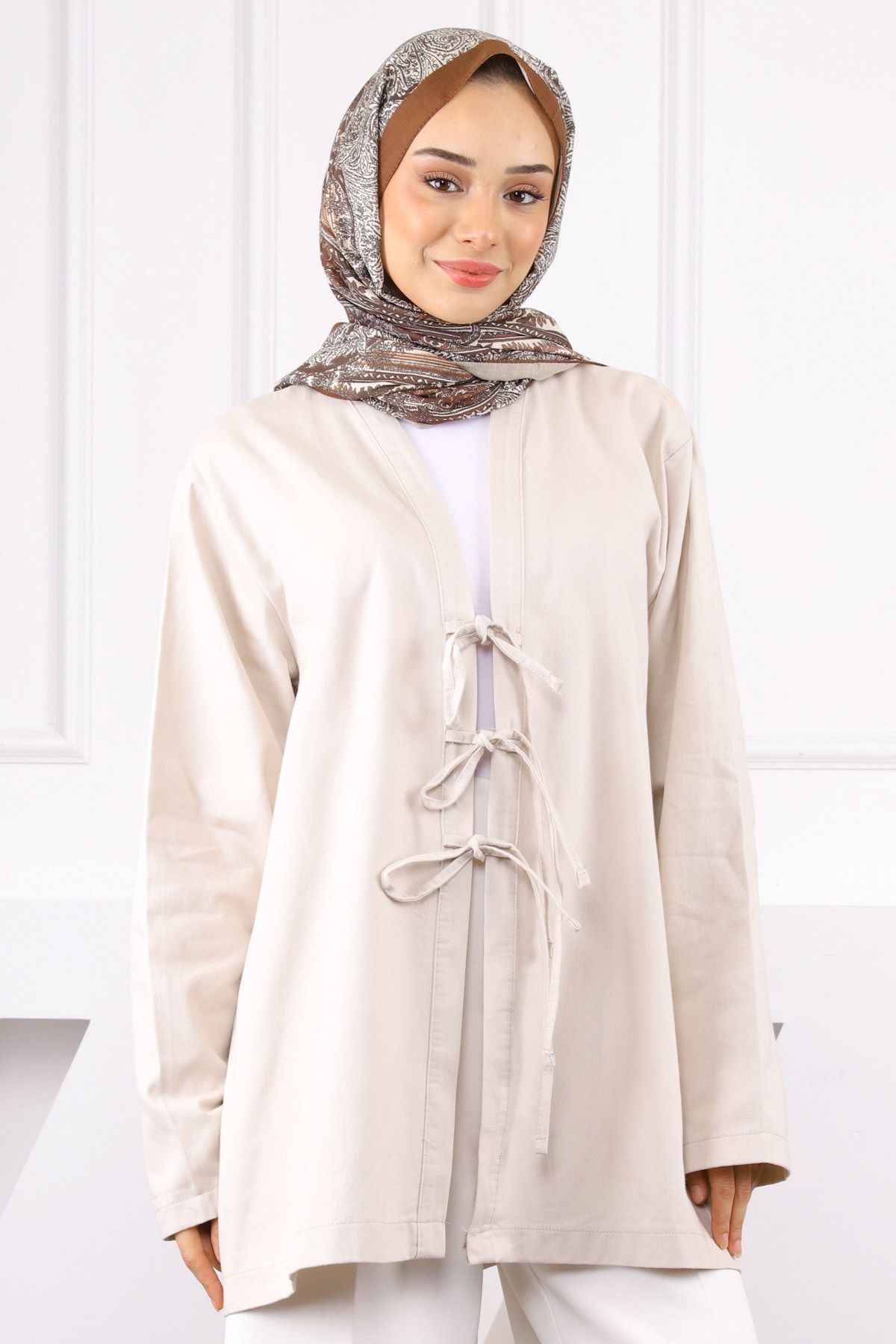 İmajButik Taş Ön Bağlamalı Kimono