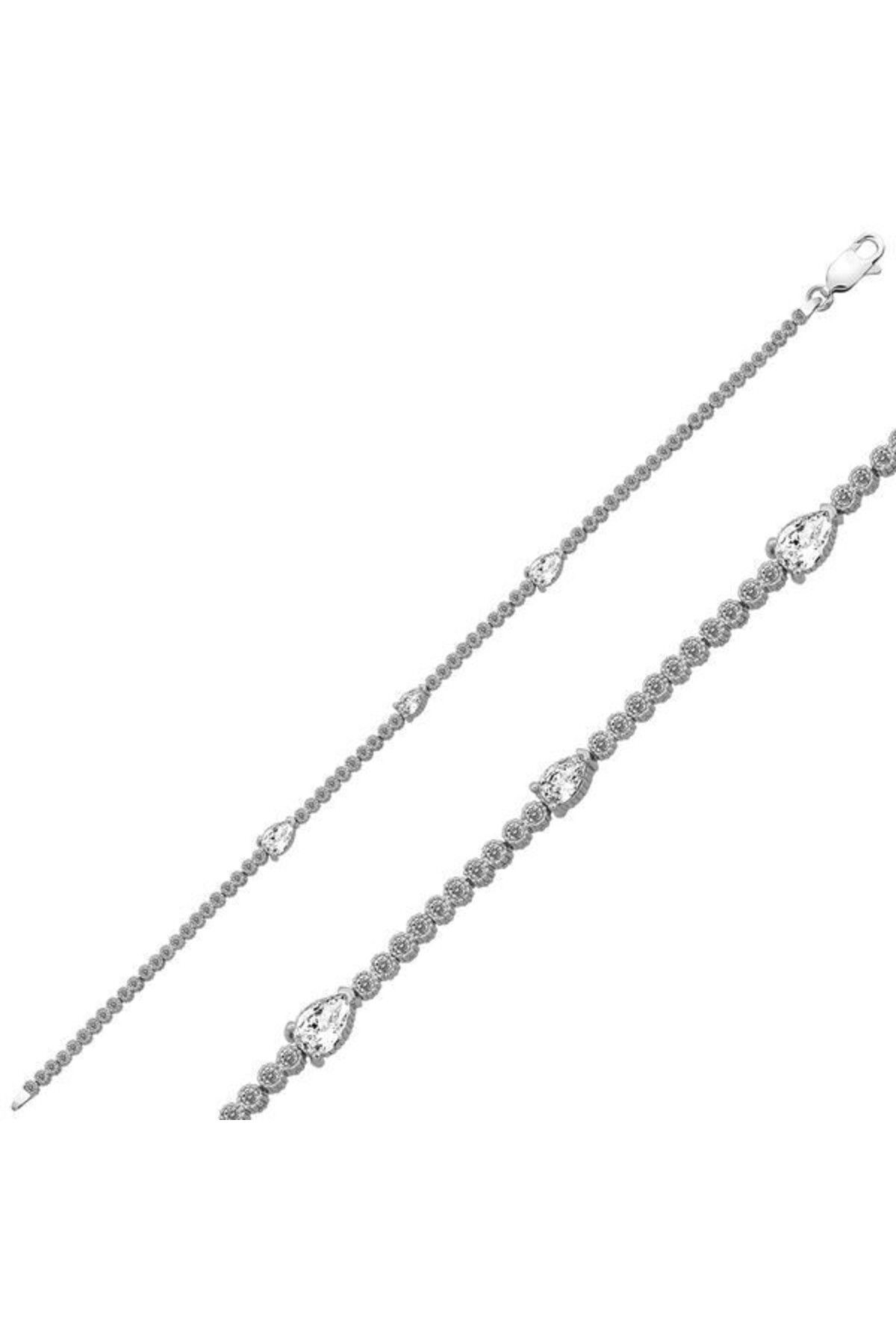 shop Su Yolu Üç Damla Taşlı 925 Ayar Gümüş Bileklik