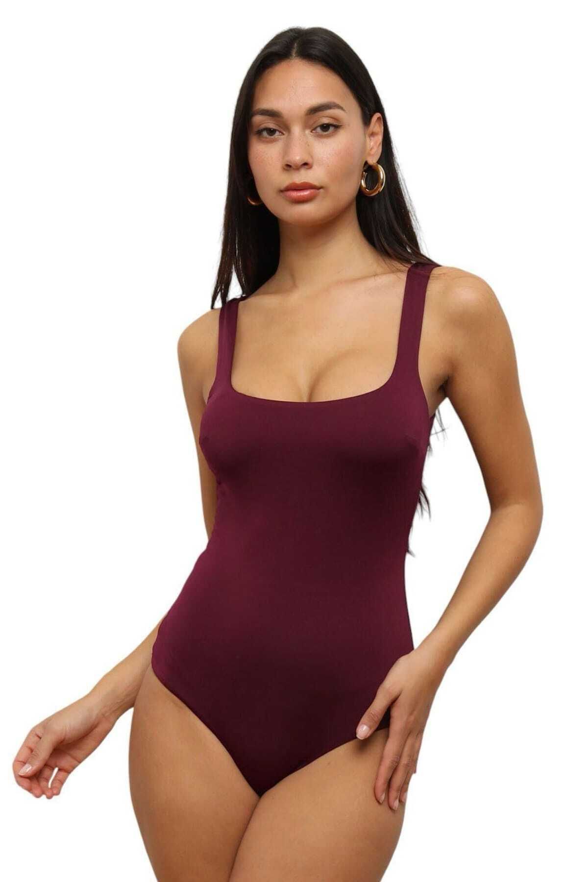 thesunfyre Kadın Sıfır Kol Kalın Askılı Ipek Jarse Bodysuit Zıbın