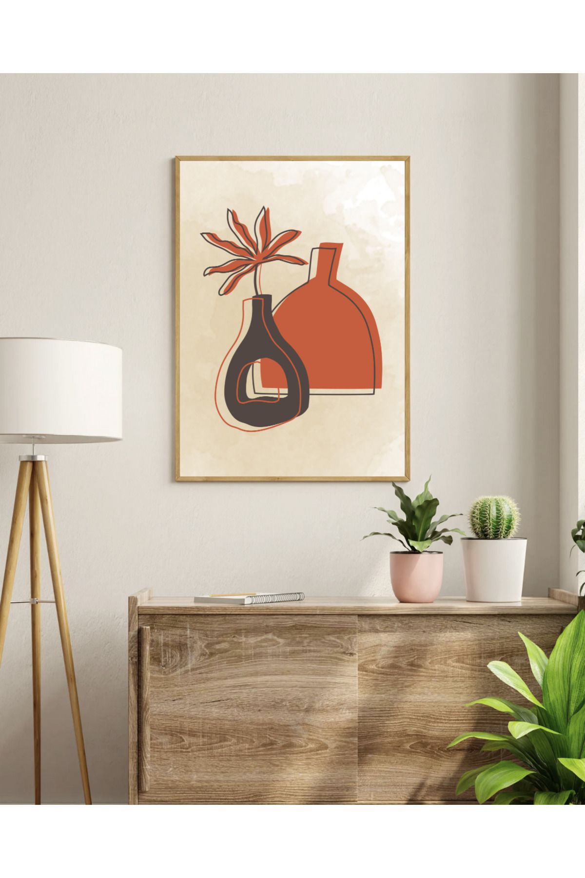 Tuba Decor Tek parça Ahşap Çerçeve Görünümlü MDF Tablo