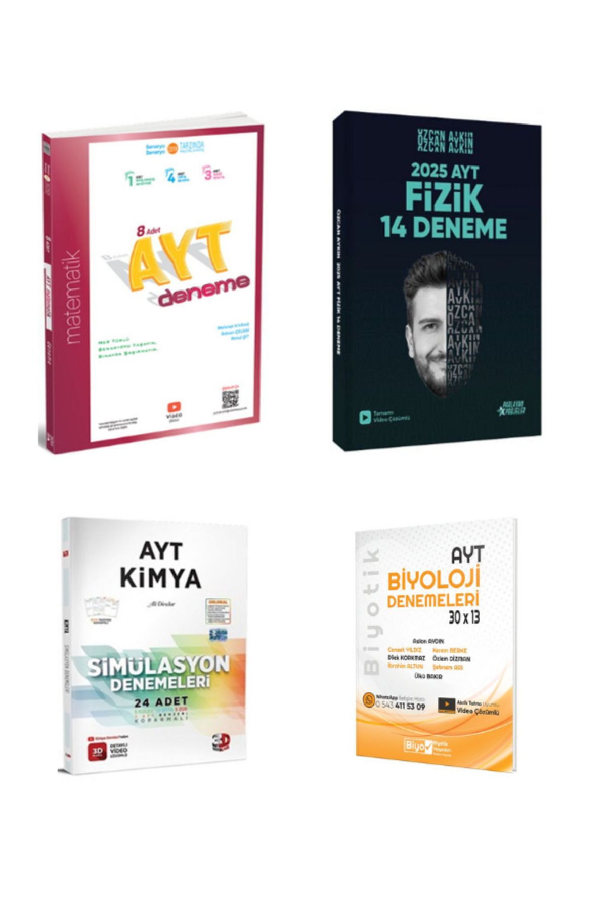 Aydın Yayınları 2025 üçdörtbeş ayt matematik özcan aykın ayt fizik 3d ayt kimya biyotik ayt biyoloji deneme
