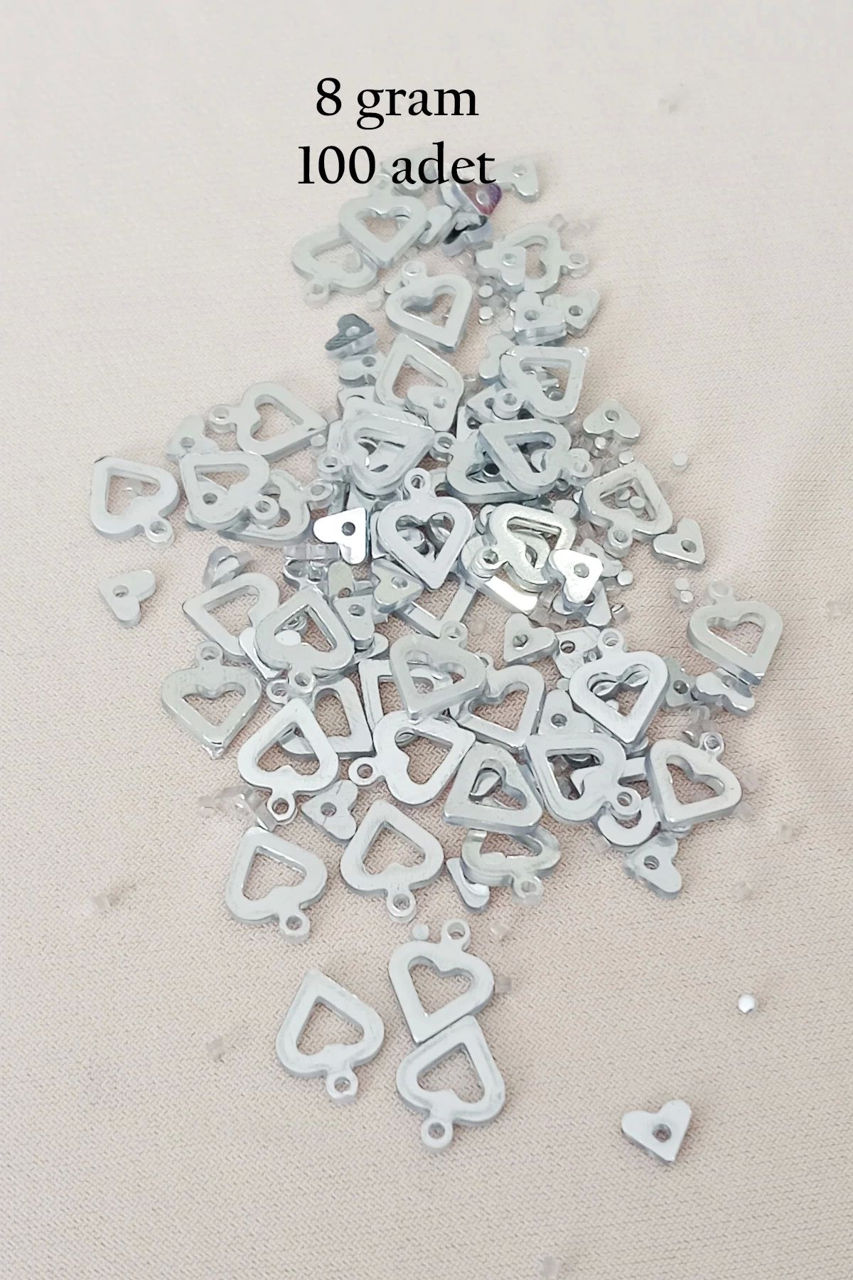 Royaleks Oya Abiye Bileklik Kolye Pleksi Metalik Plastik Pul Gümüş Renk 8 gram 100 adet - BNC511