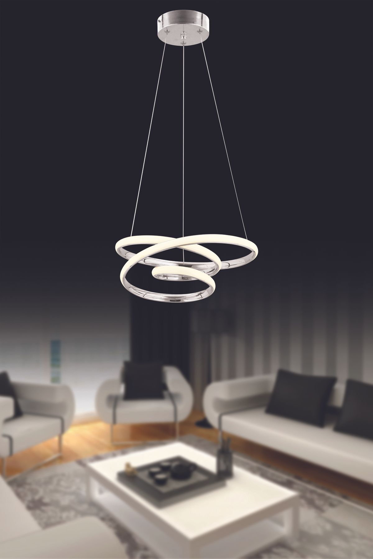 İstanbul Avize İstanbul Avize Gümüş meri Beyaz Power Ledli Modern Led Avize