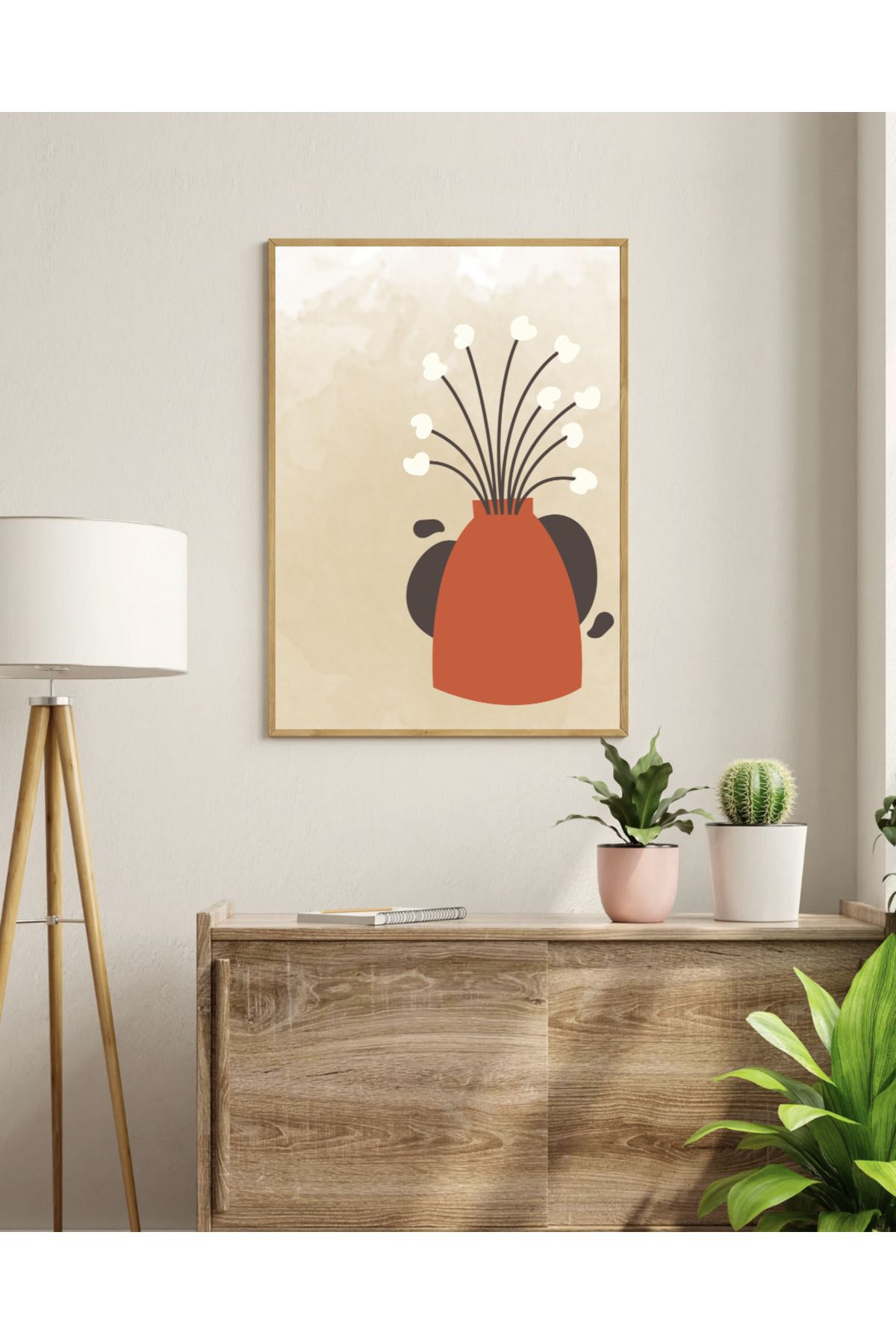 Tuba Decor Tek parça Ahşap Çerçeve Görünümlü MDF Tablo