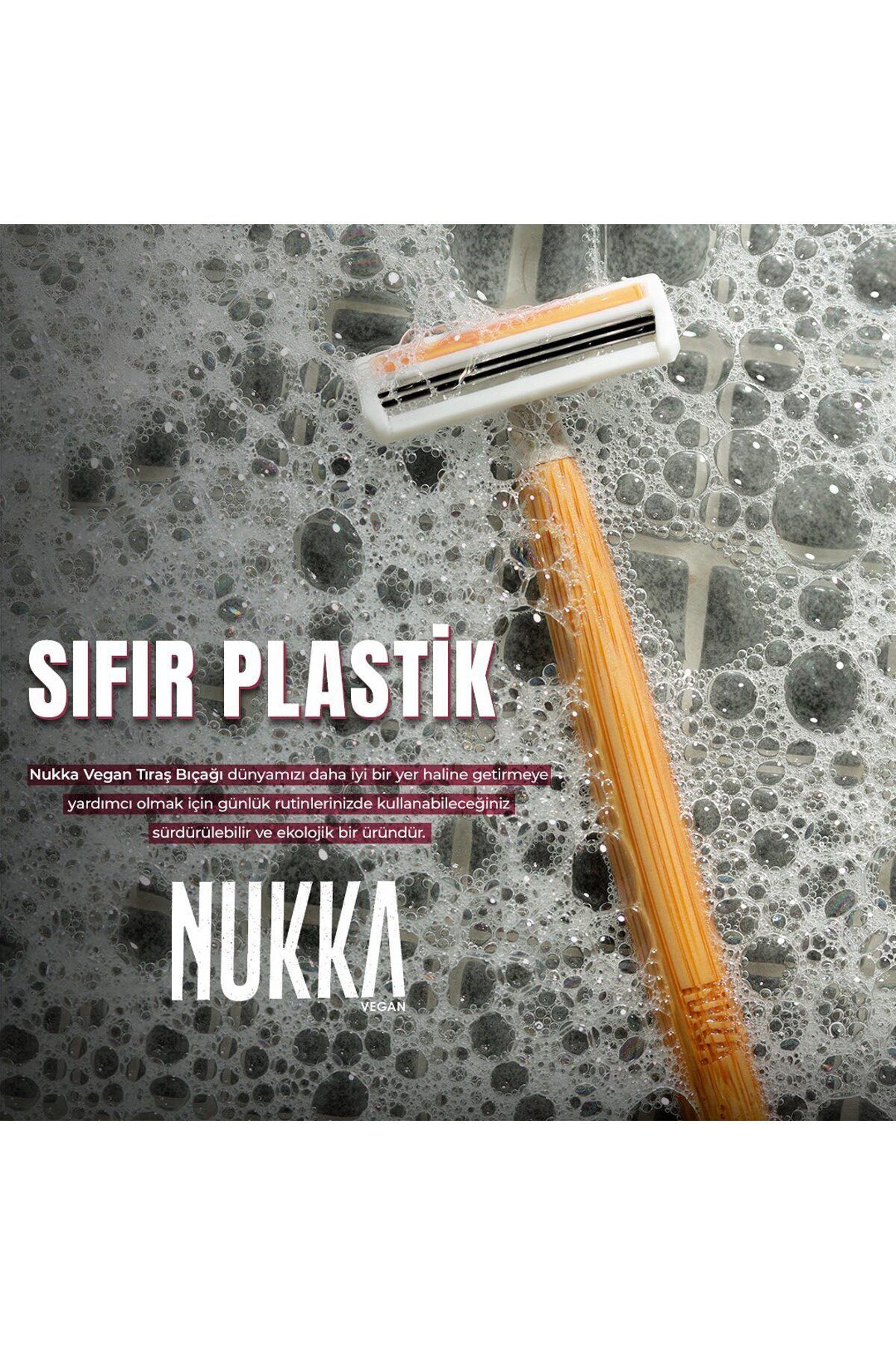 NUKKA Vegan 8'li Ekolojik Bambu Plastik Içermeyen Tıraş Bıçağı