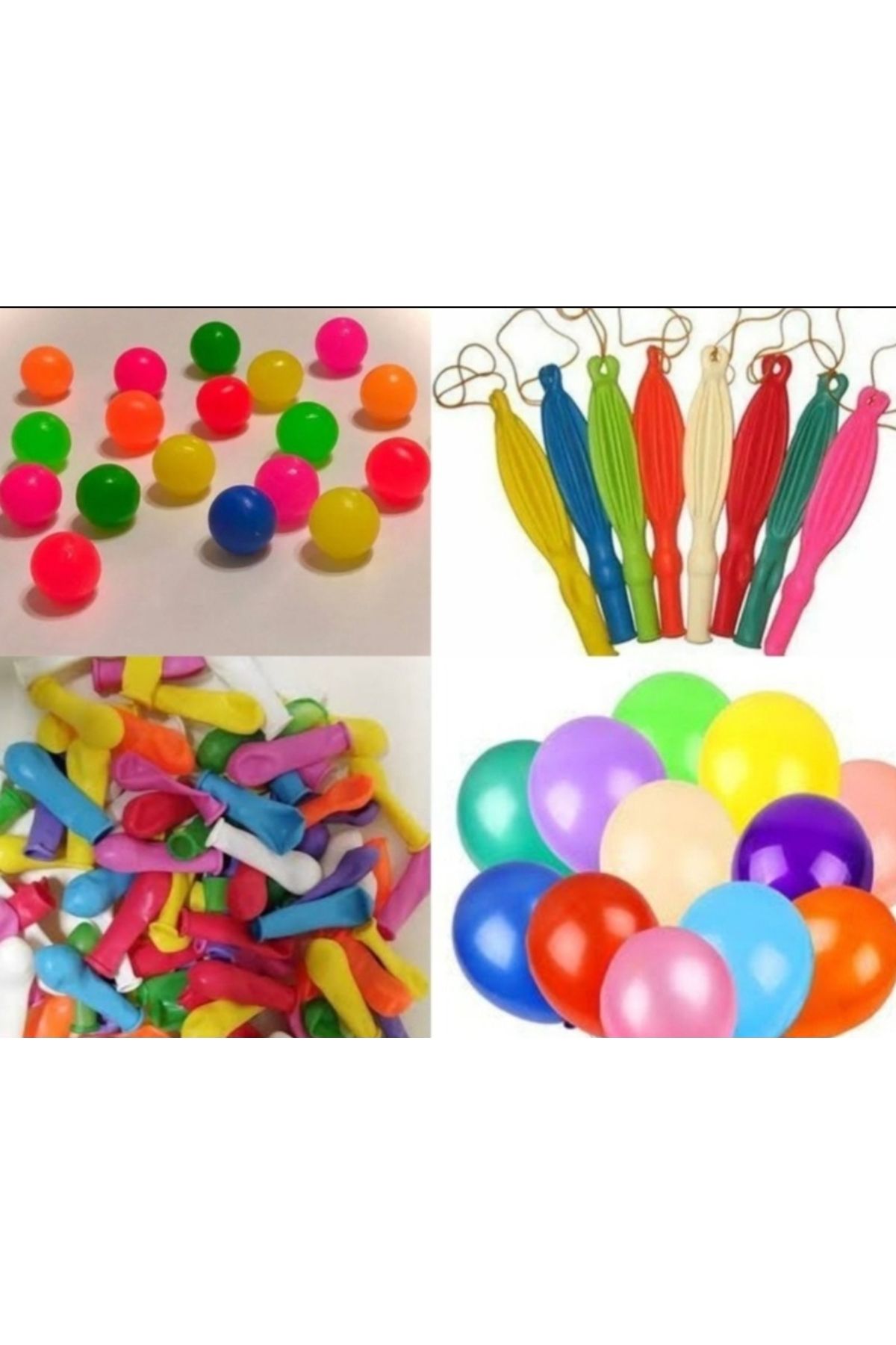 BALONCU TOYS Pinyata içi 3 çeşit balon (punch,9 A balon ve su balonu) ve zıpzıp top 32 ml 20 şer adetli