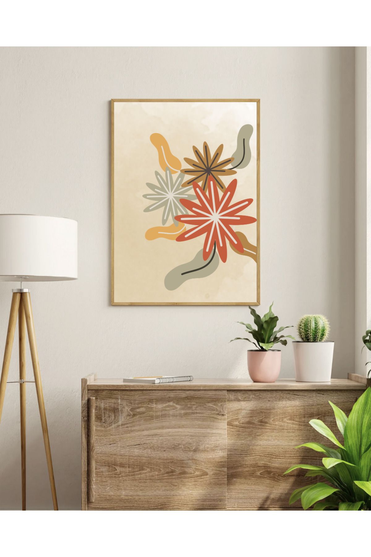 Tuba Decor Tek parça Ahşap Çerçeve Görünümlü MDF Tablo