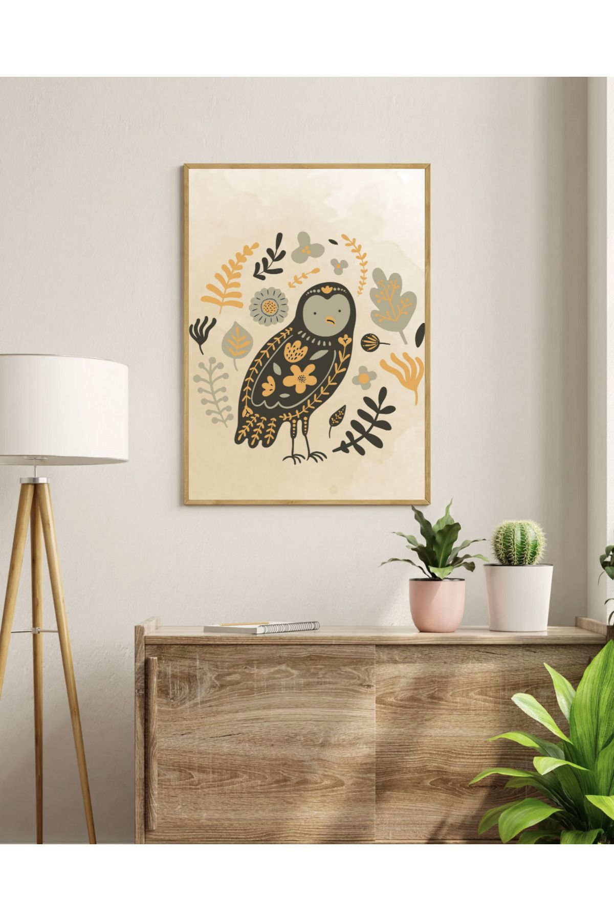Tuba Decor Tek parça Ahşap Çerçeve Görünümlü MDF Tablo