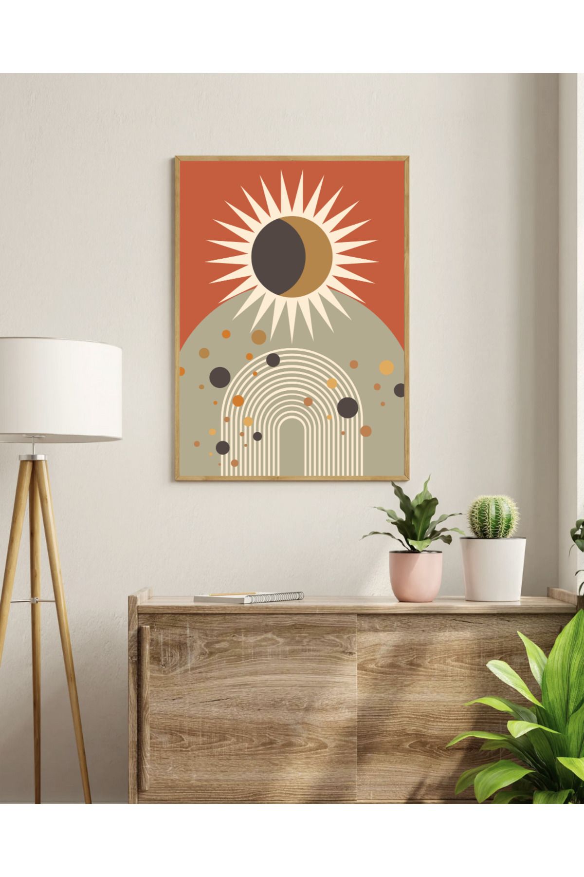 Tuba Decor Tek parça Ahşap Çerçeve Görünümlü MDF Tablo