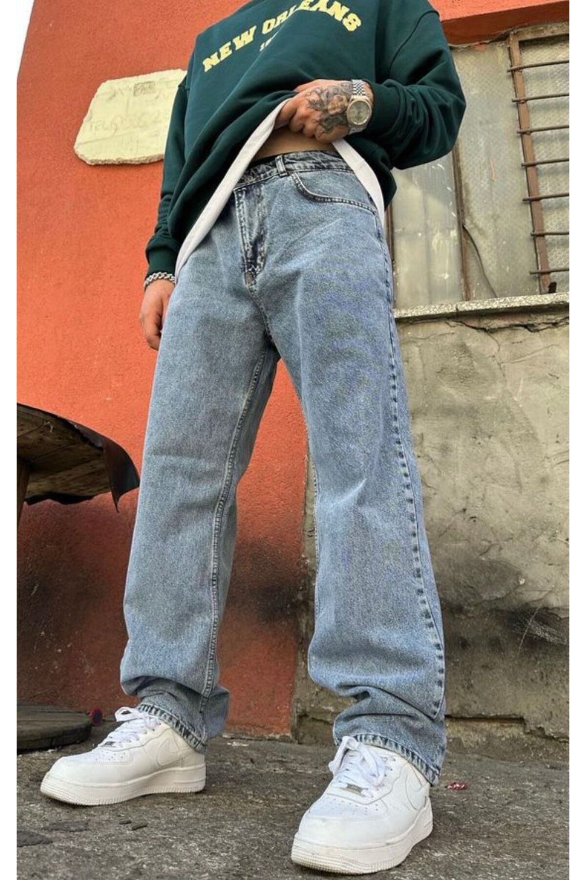 LU-MİLA Mavi BAGGY Pantolon
