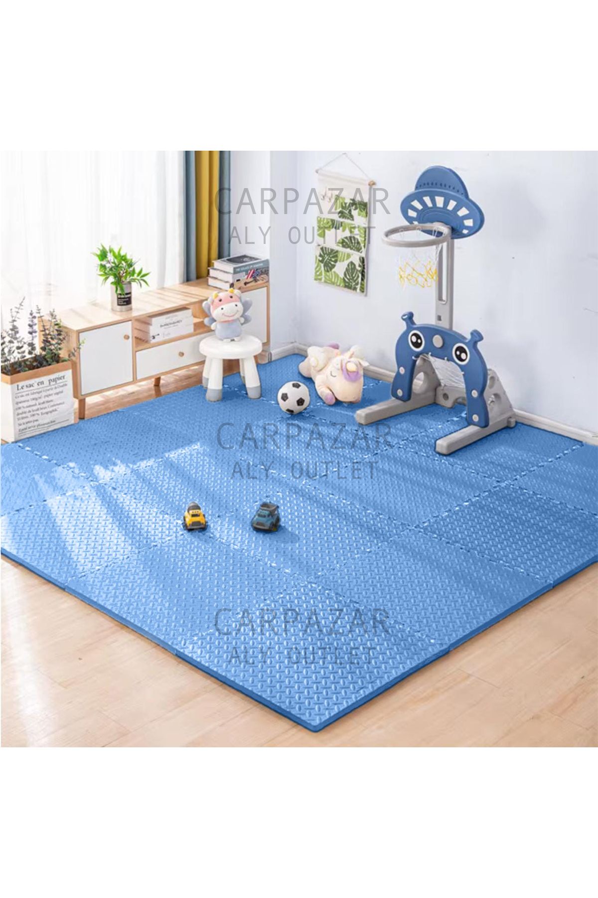 CARPAZAR 16'lı Set Fitness Pilates Yoga Eva Minder Mat Puzzle Kaymaz Su Geçirmez 50x50 13mm