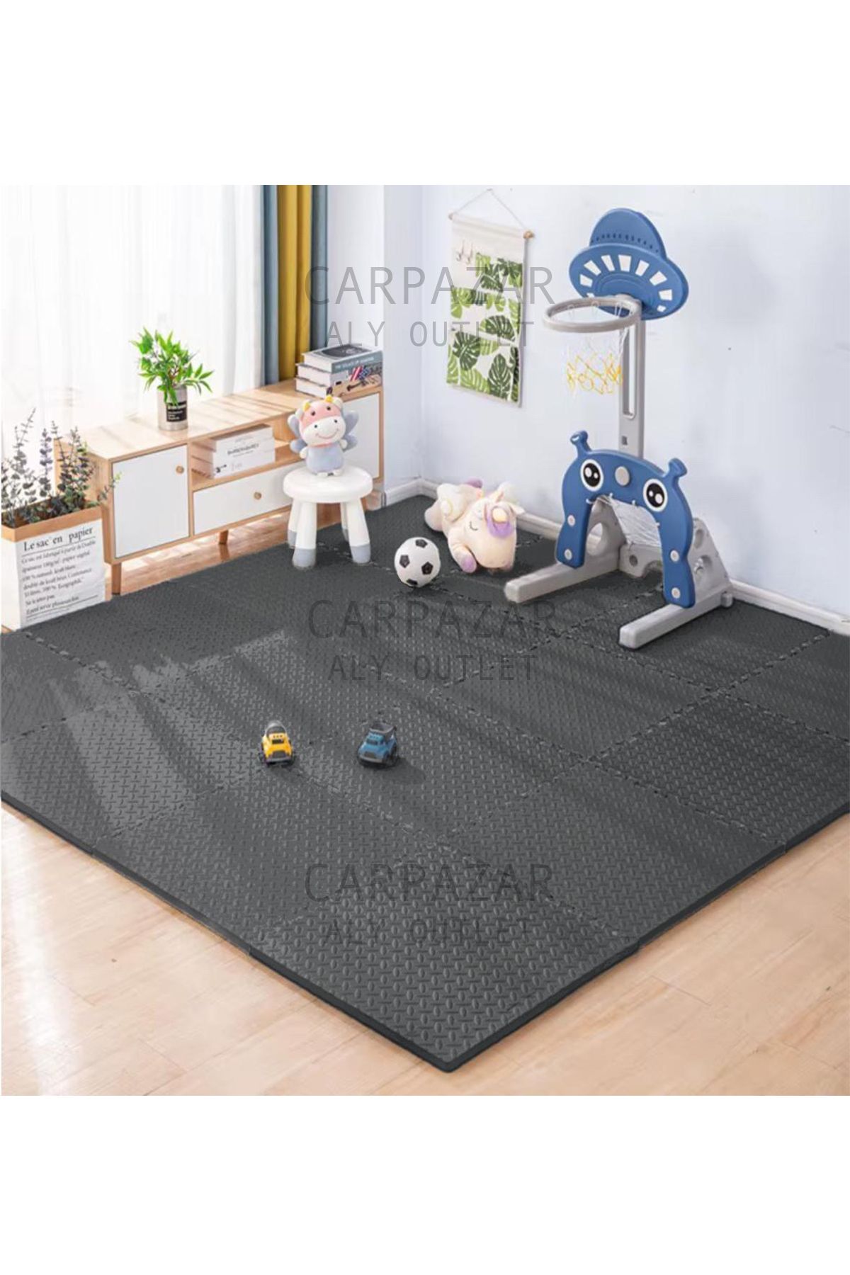 CARPAZAR 16'lı Set Fitness Pilates Yoga Eva Minder Mat Puzzle Kaymaz Su Geçirmez 50x50 13mm