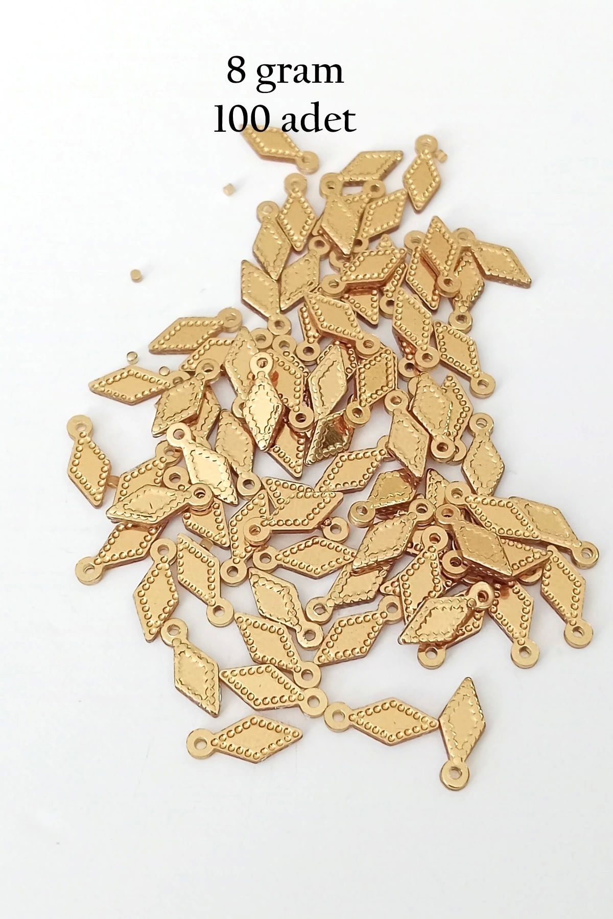 Royaleks Oya Abiye Bileklik Kolye Pleksi Metalik Plastik Pul Altın Renk 8 gram 100 adet - BNC490