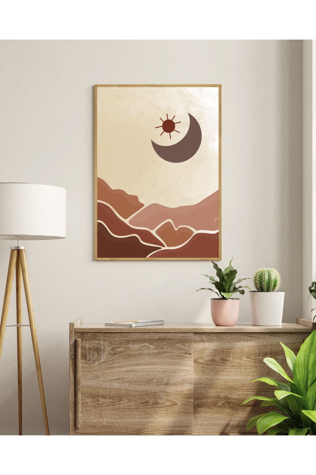 Tuba Decor Tek parça Ahşap Çerçeve Görünümlü MDF Tablo