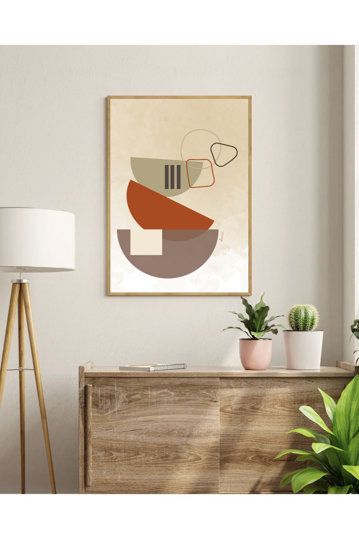 Tuba Decor Tek parça Ahşap Çerçeve Görünümlü MDF Tablo
