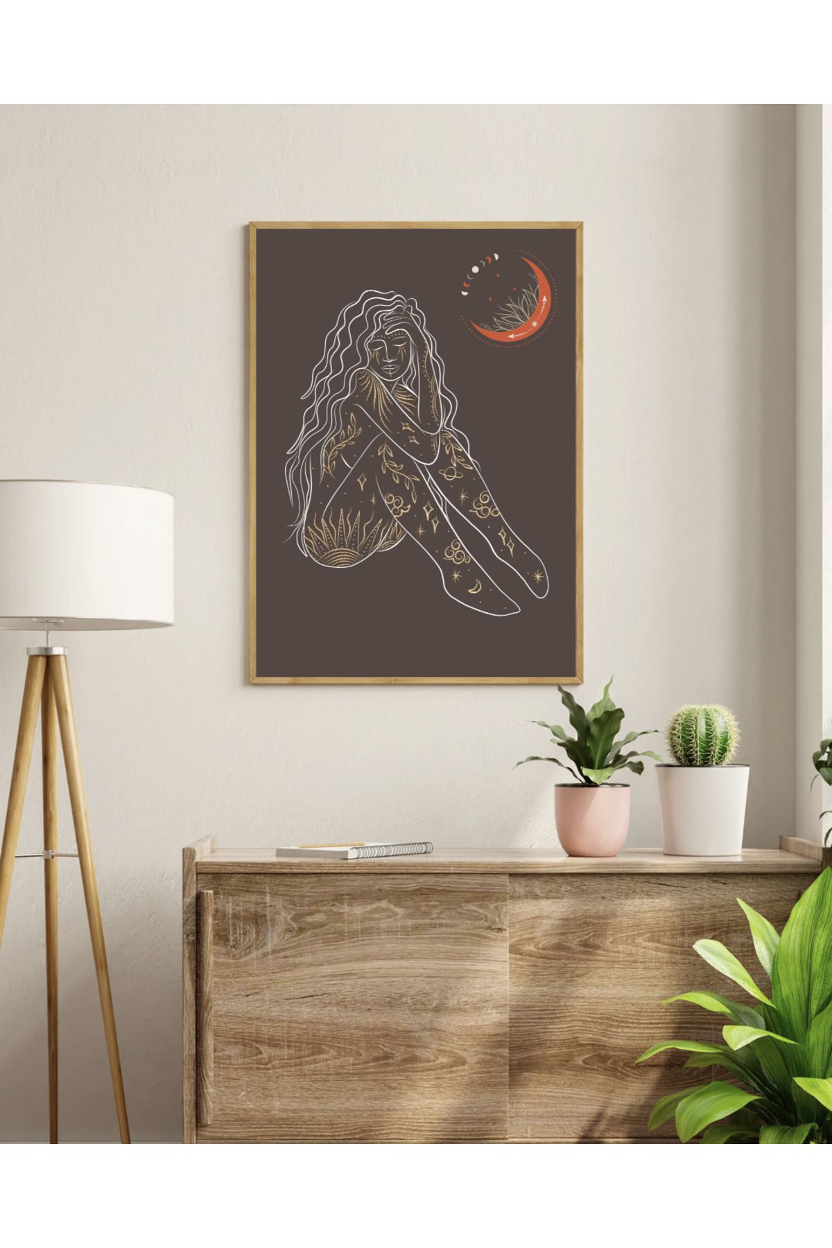 Tuba Decor Tek parça Ahşap Çerçeve Görünümlü MDF Tablo