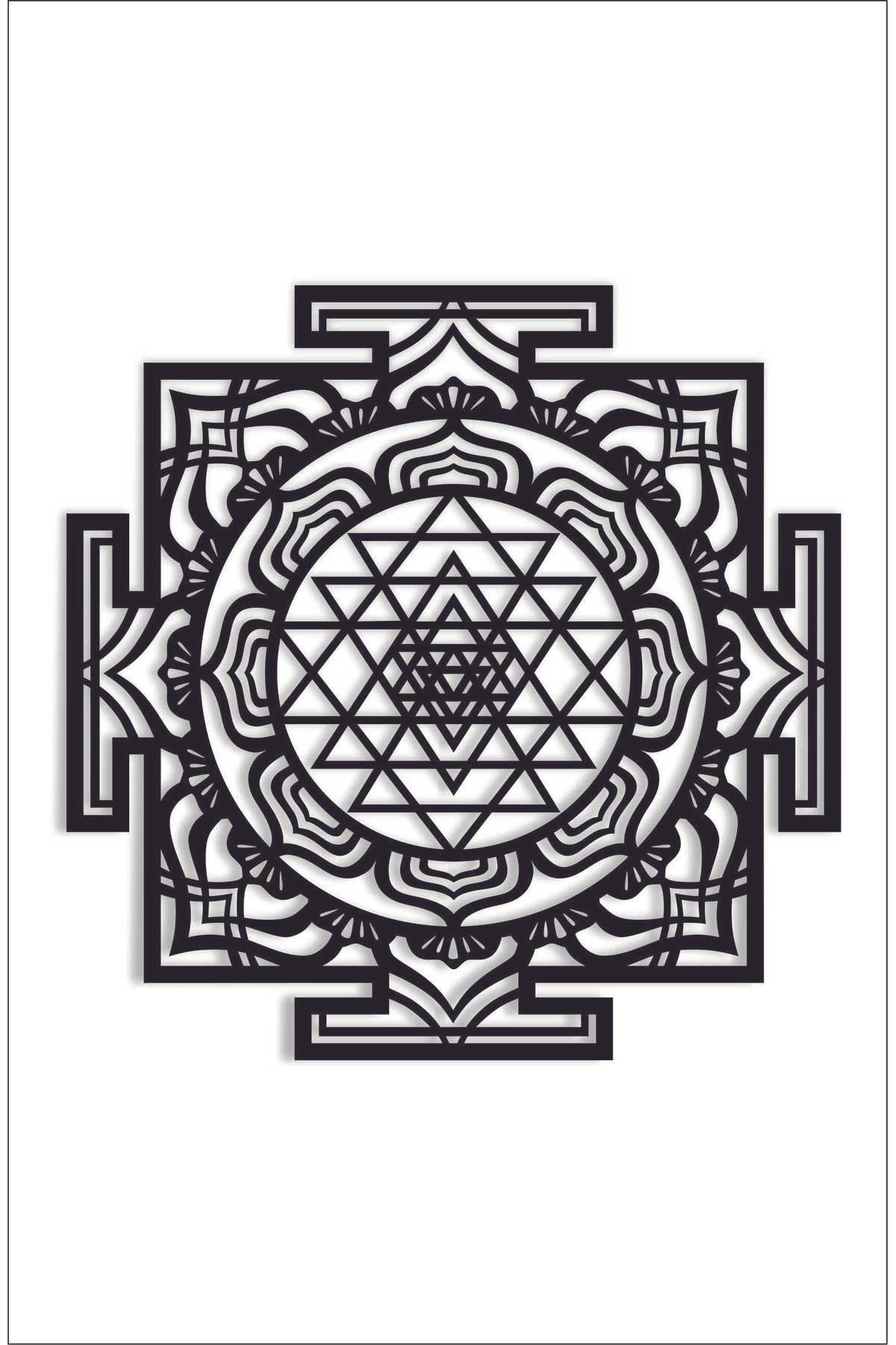UNT Sri Yantra Ahşap Duvar Sanatı, Meditasyon Duvar Dekoru, Kutsal Geometri Ev Dekorasyonu, Mdf Tablo
