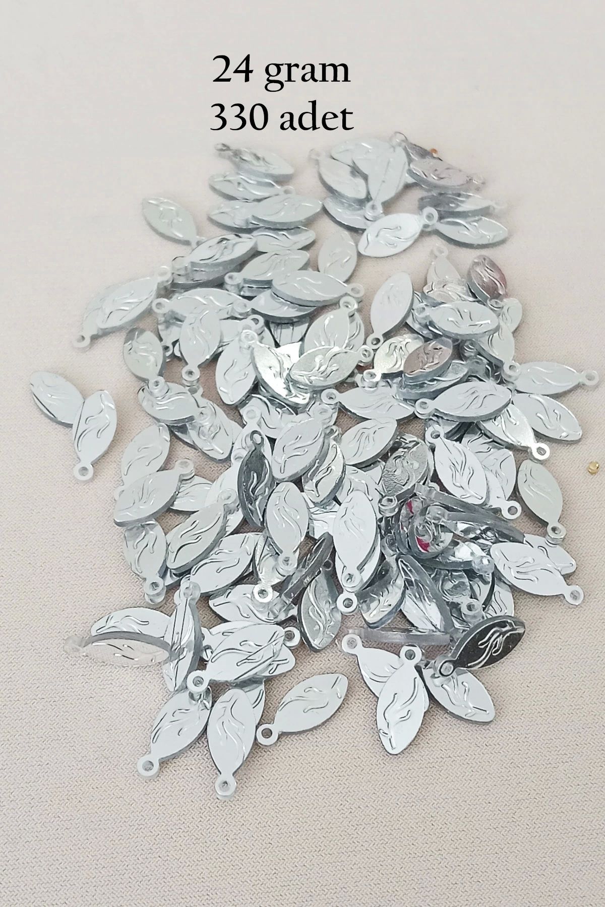 Royaleks Oya Abiye Bileklik Kolye Pleksi Metalik Plastik Pul Gümüş Renk 24 gram 330 adet - BNC575